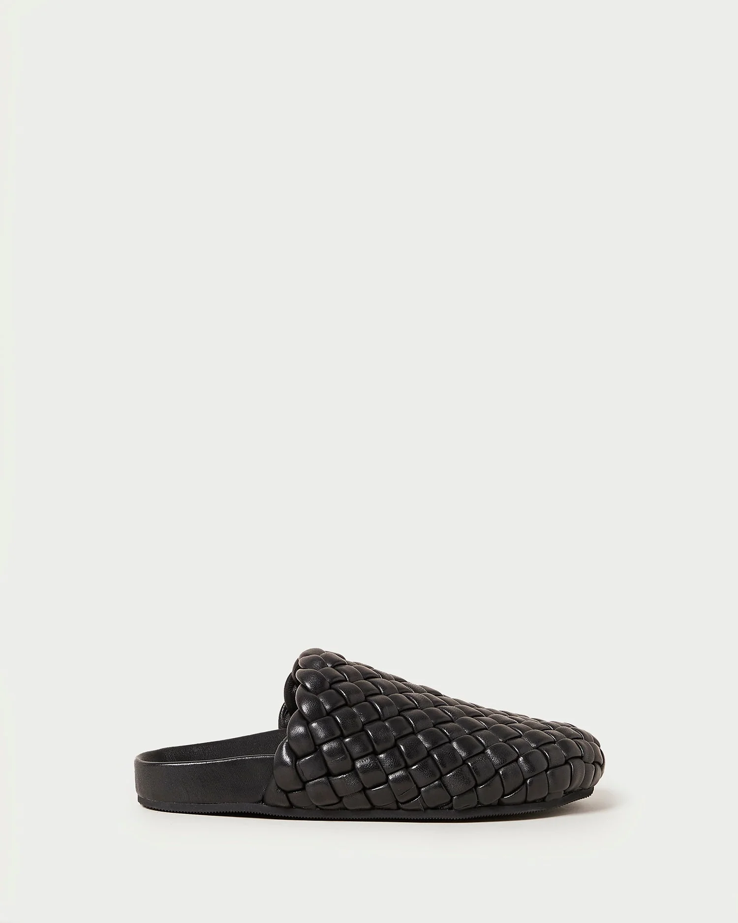 Levi Woven Leather Flat Closed Toe Clog | Black - Image 2