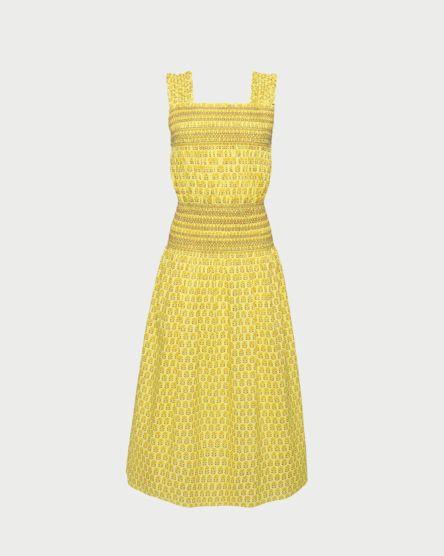 Liadan Dress | Yellow/Brown