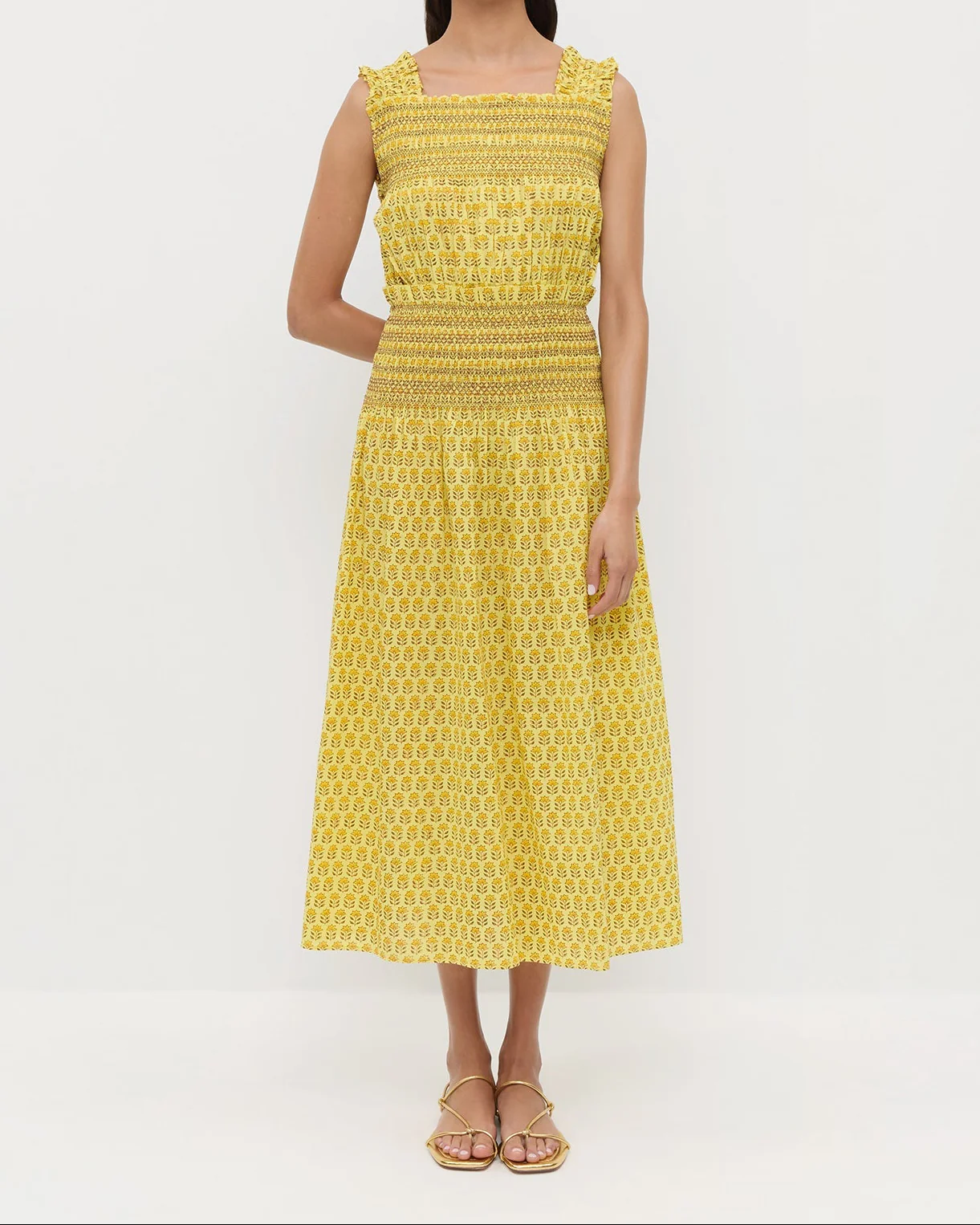 Liadan Dress | Yellow/Brown - Image 2