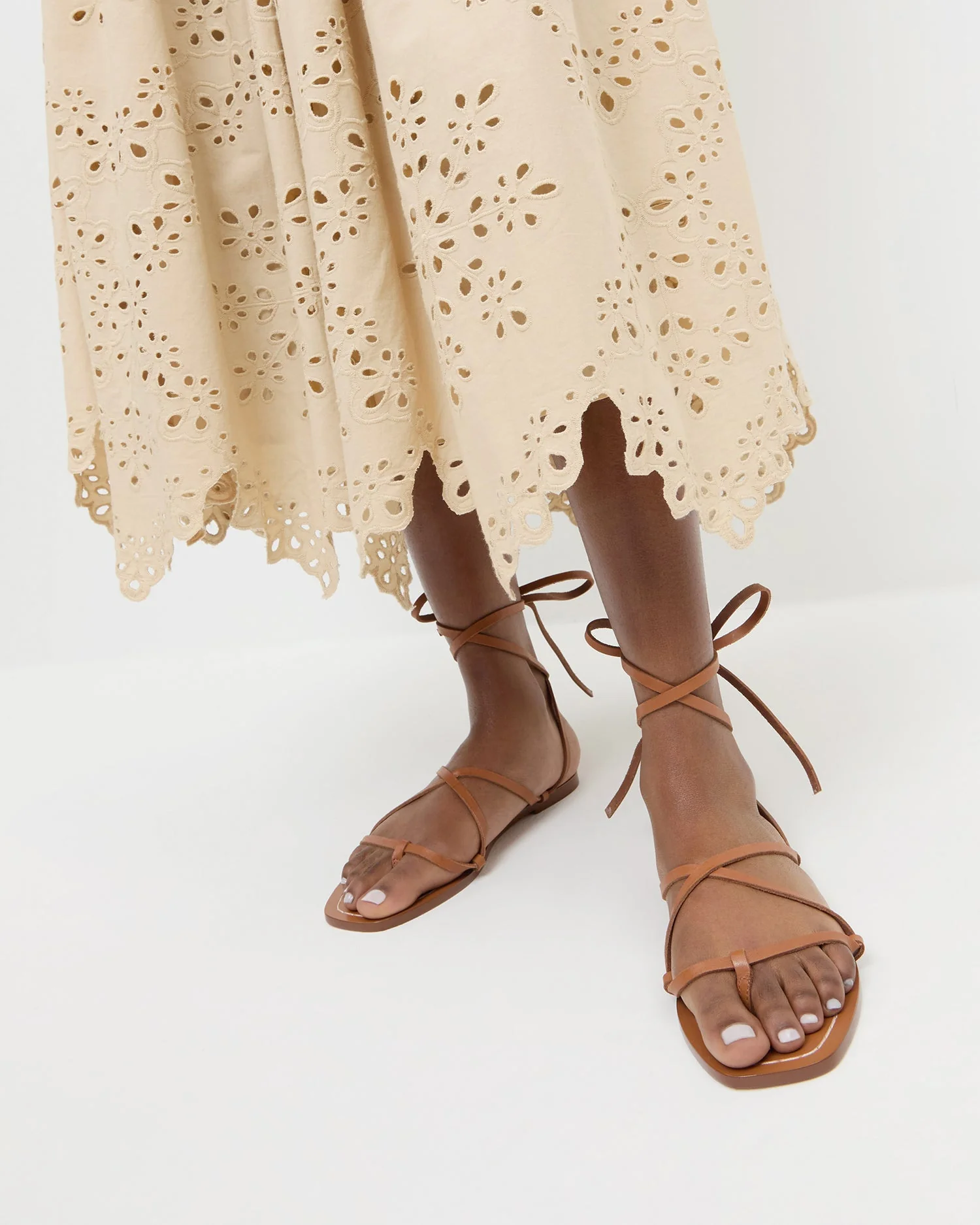 Lianna Lace-Up Sandal | Cognac - Image 2