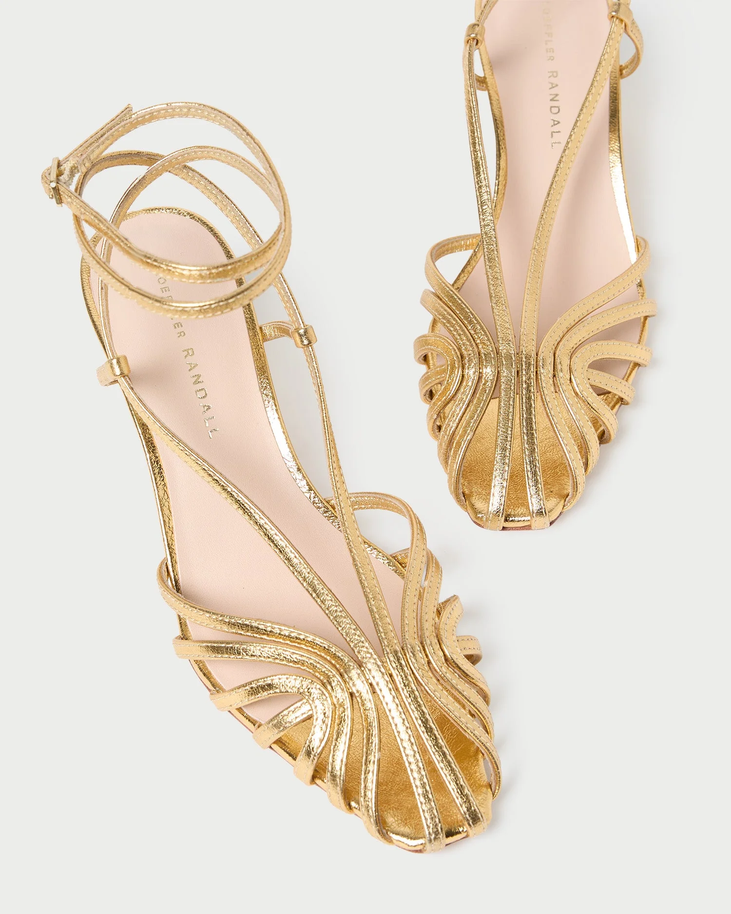 Livvy Leather Heeled Sandal | Gold - Image 3