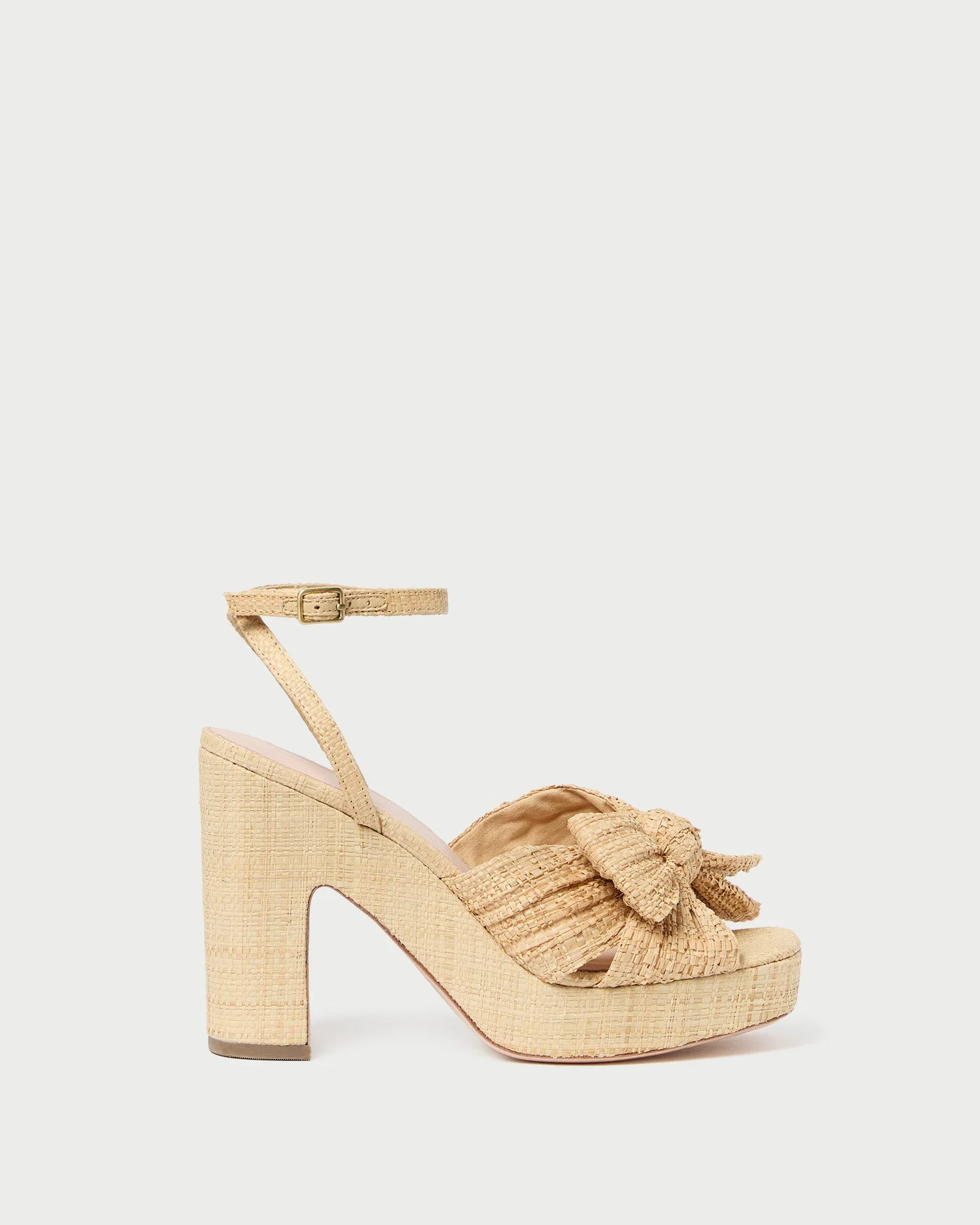 Lucia Pleated Bow Platform | Natural