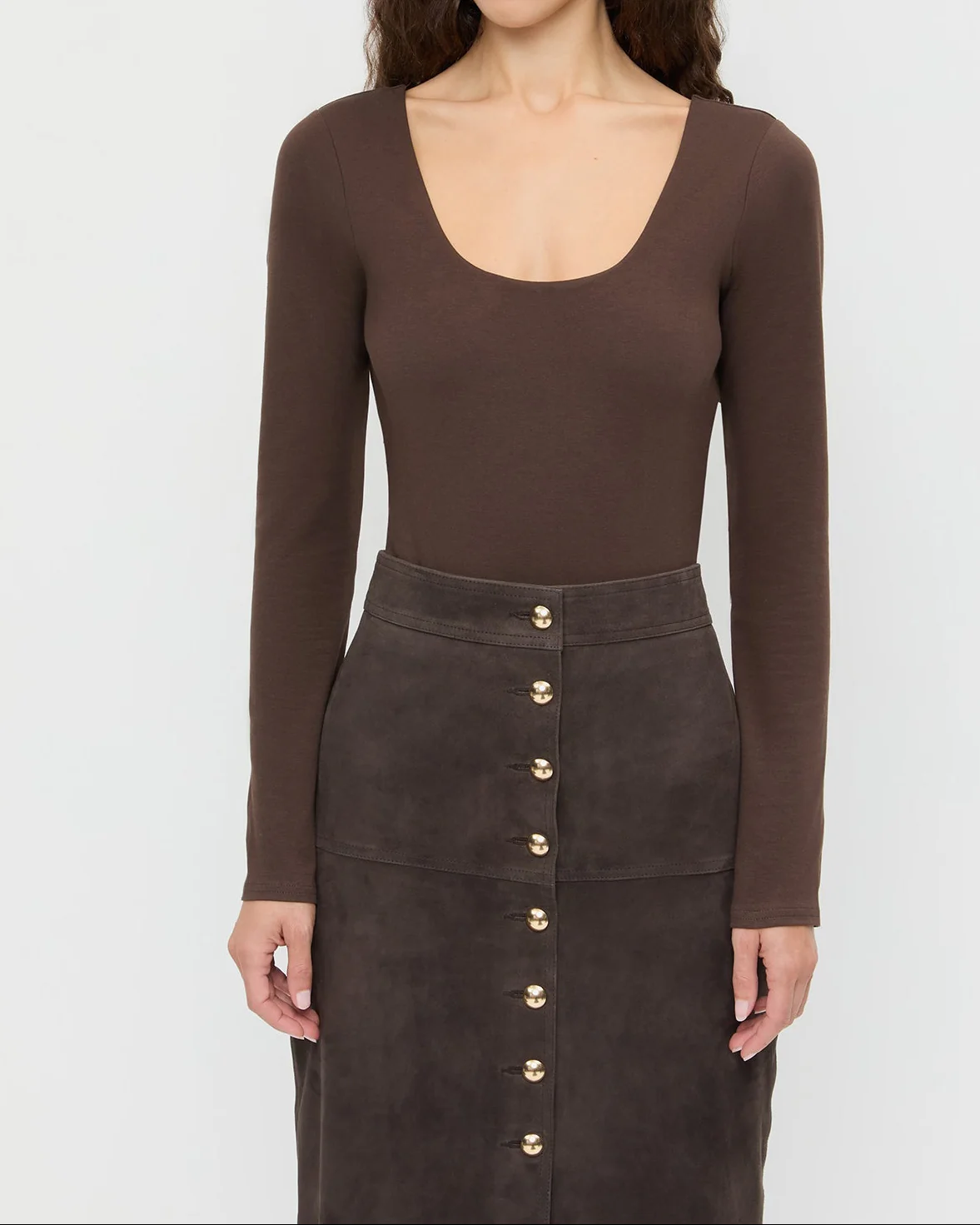 Lumi Long-Sleeve Bodysuit | Chocolate - Image 2