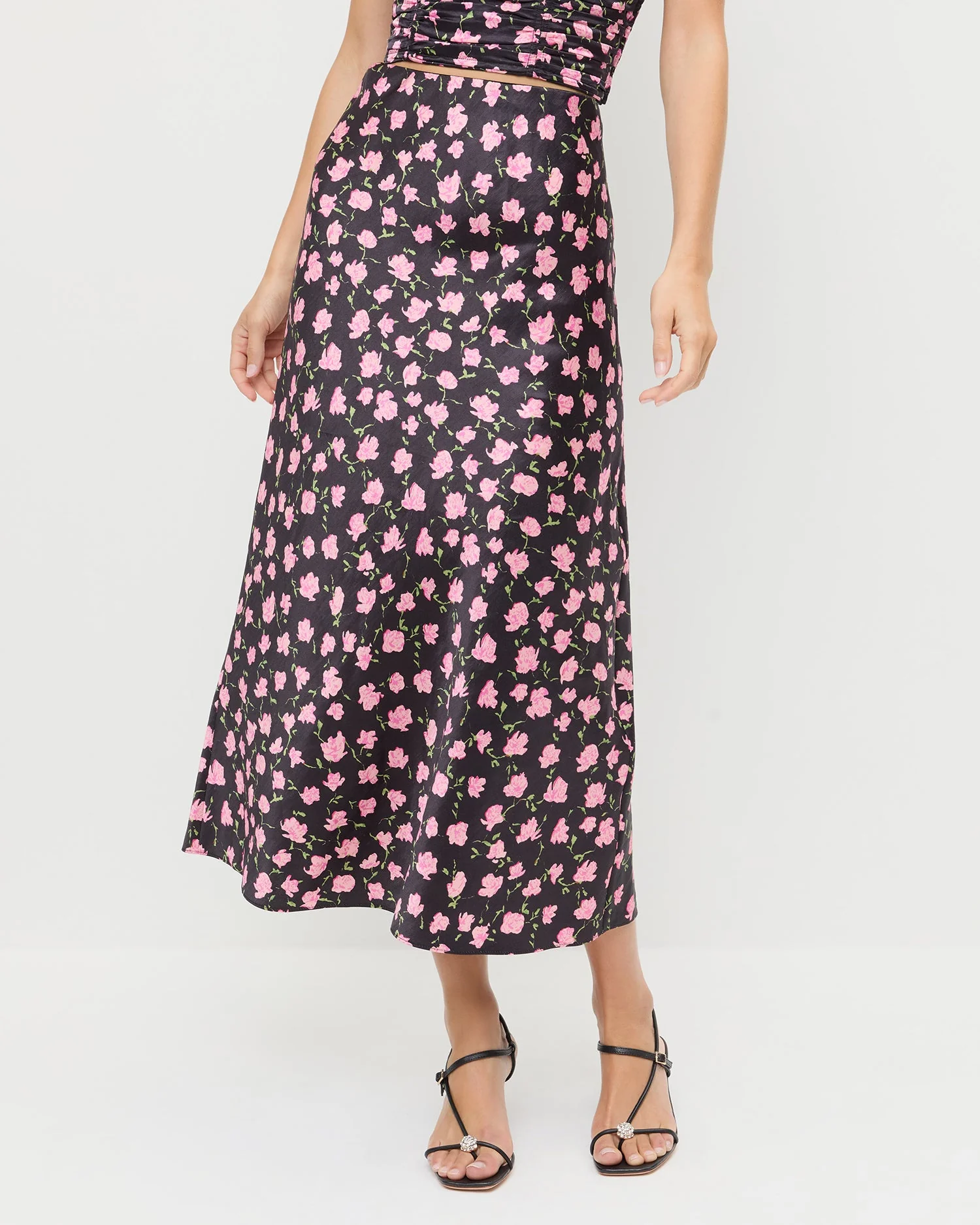 Mandy Midi Skirt | Black/Rosette - Image 2