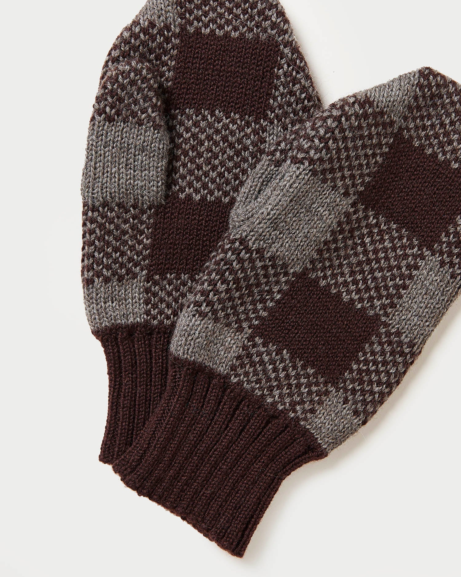 Marcel Knit Mittens | Espresso/Dark Grey - Image 2