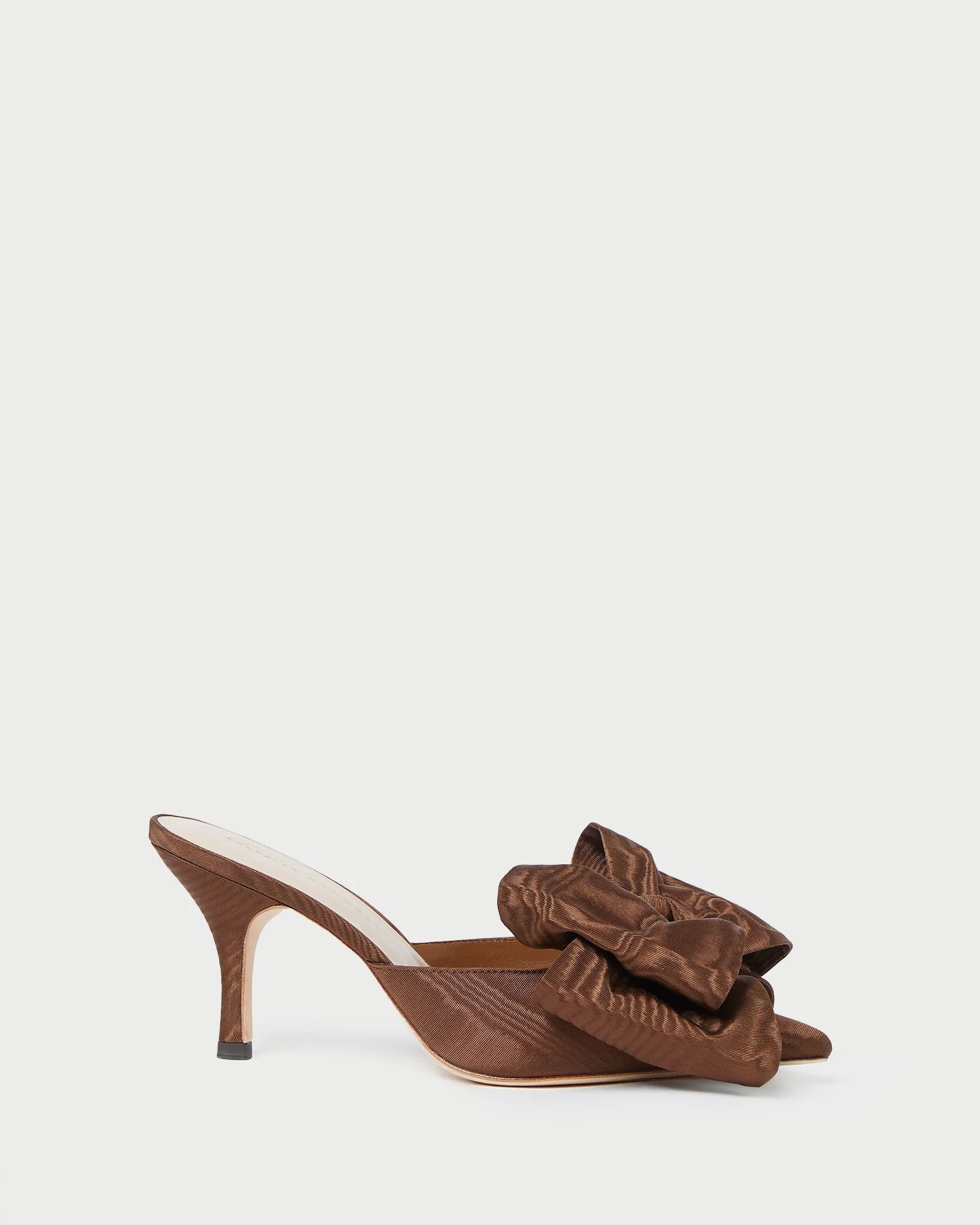 Margot Moire Bow Mule | Chocolate - Image 3