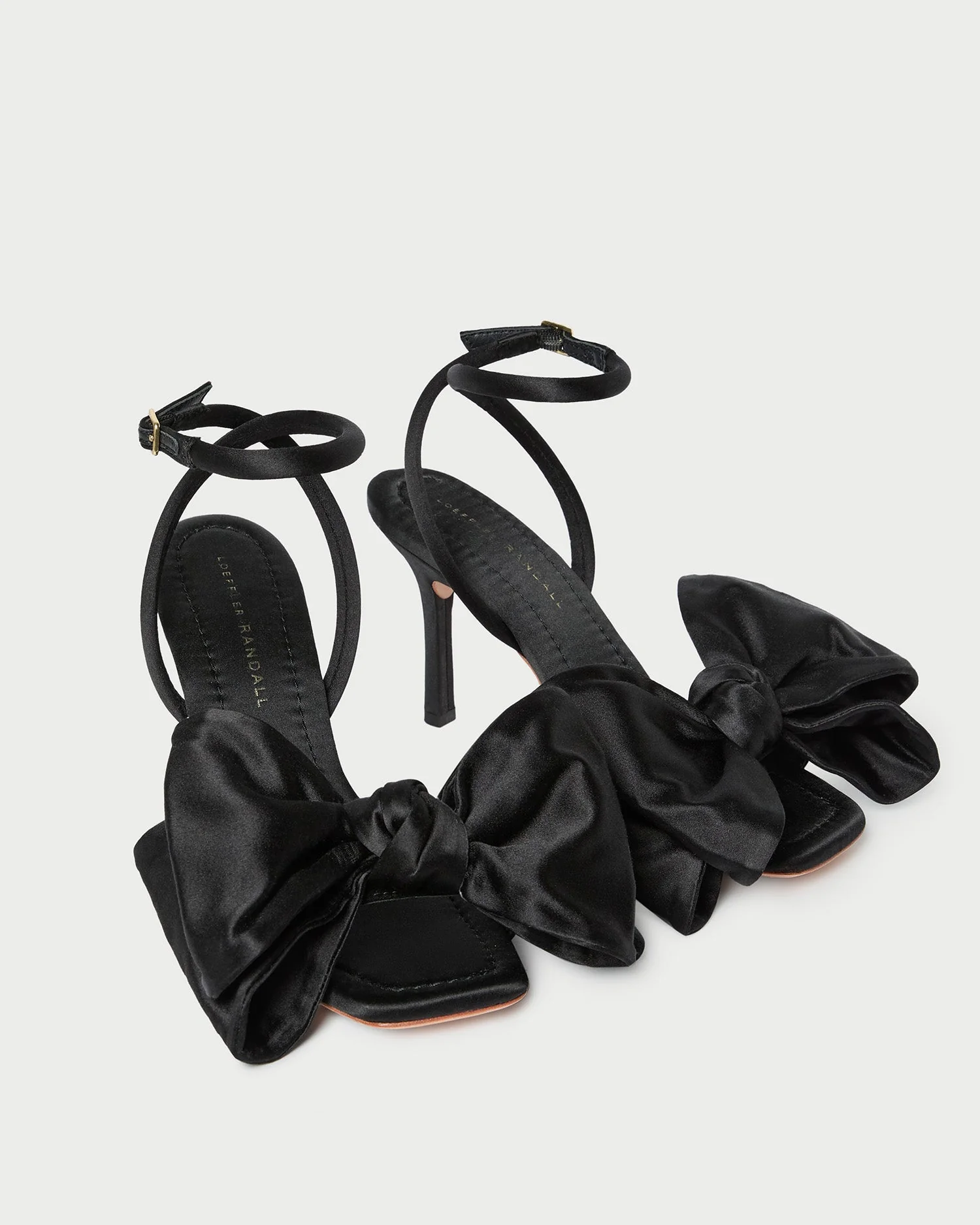 Marlena Bow Sandal | Black Satin - Image 3