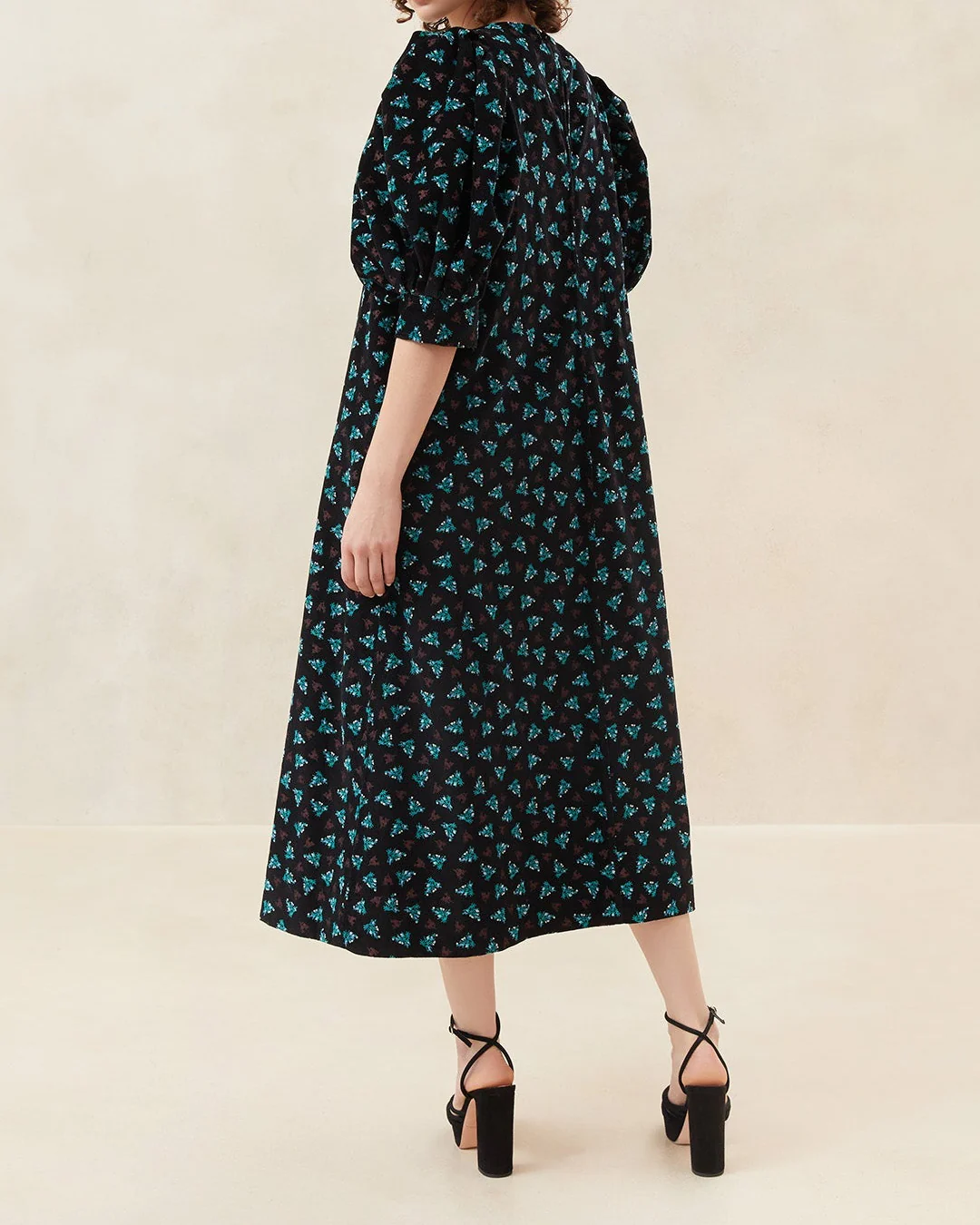 Maxwell Corduroy Dress | Black Floral - Image 3