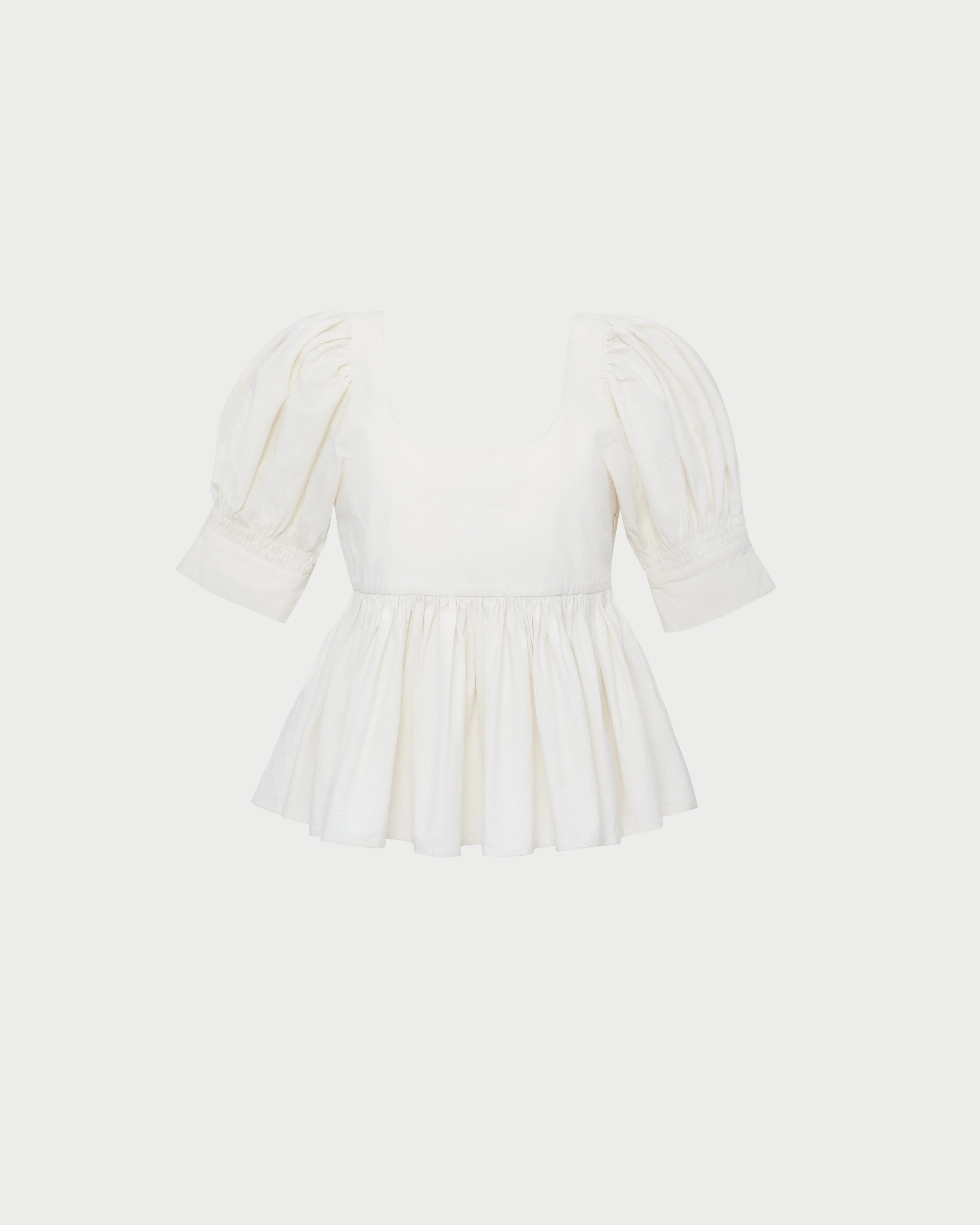 Milly Puff-Sleeve Top | White - Image 2
