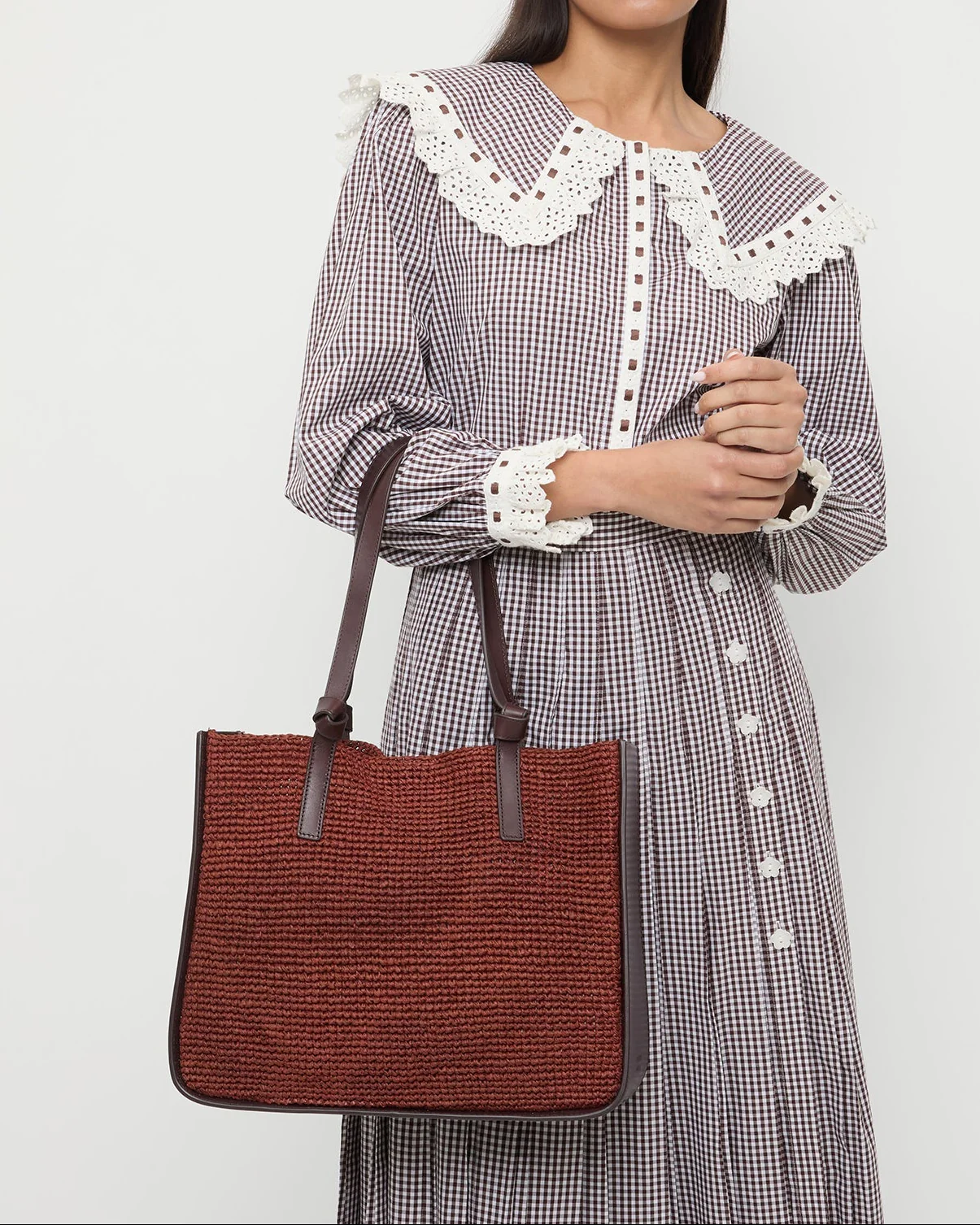 Myra Crochet Tote | Chestnut/Espresso - Image 5