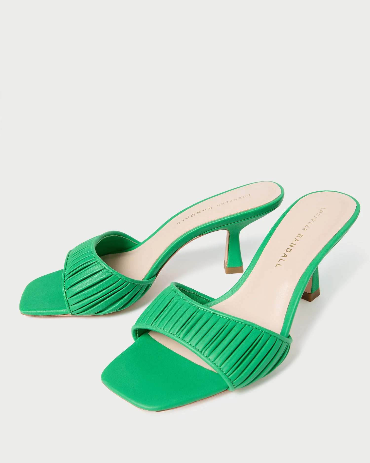 Naima Leather Mid-Heel Mule | Green - Image 3
