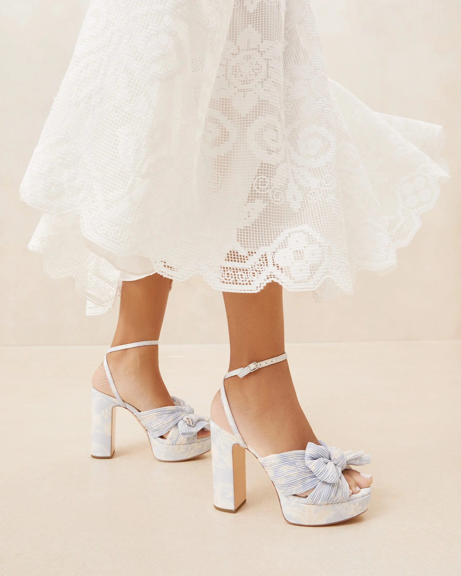 Natalia Bow Heel | Dusty Blue Floral - Image 2