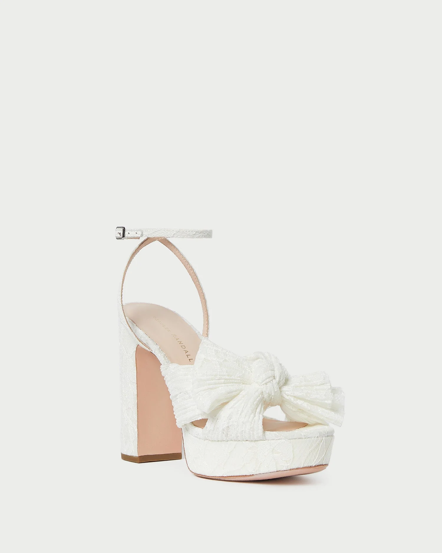 Natalia Lace Bow Heel | White/Cream