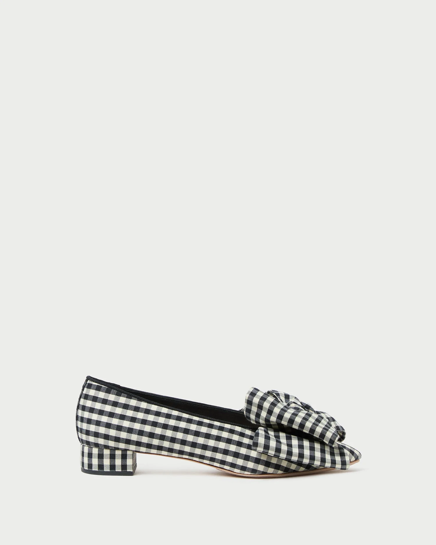 Noa Bow Flat | Black/White Gingham - Image 3