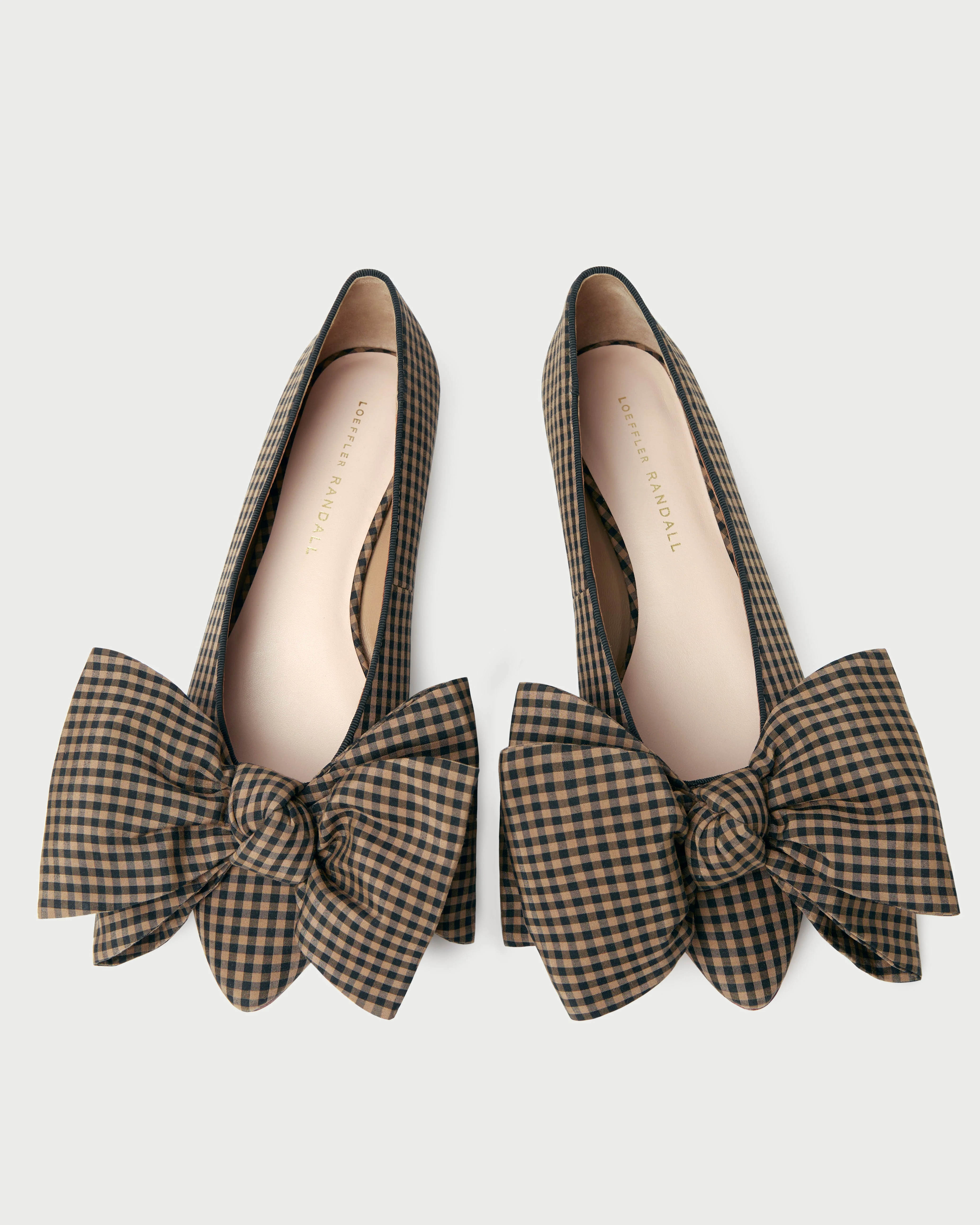 Noa Bow Flat | Brown/Black Check