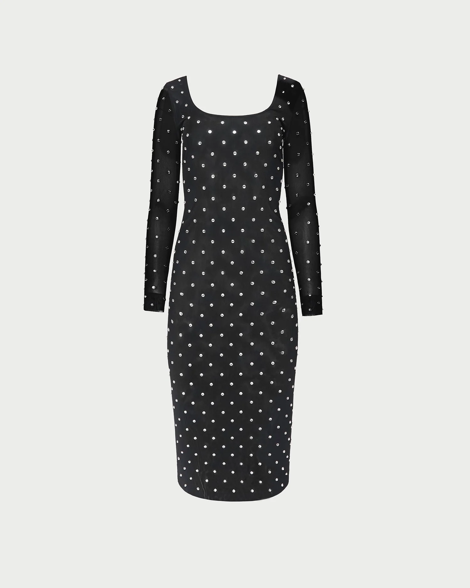 Nuri Mesh Dress | Black/Crystal