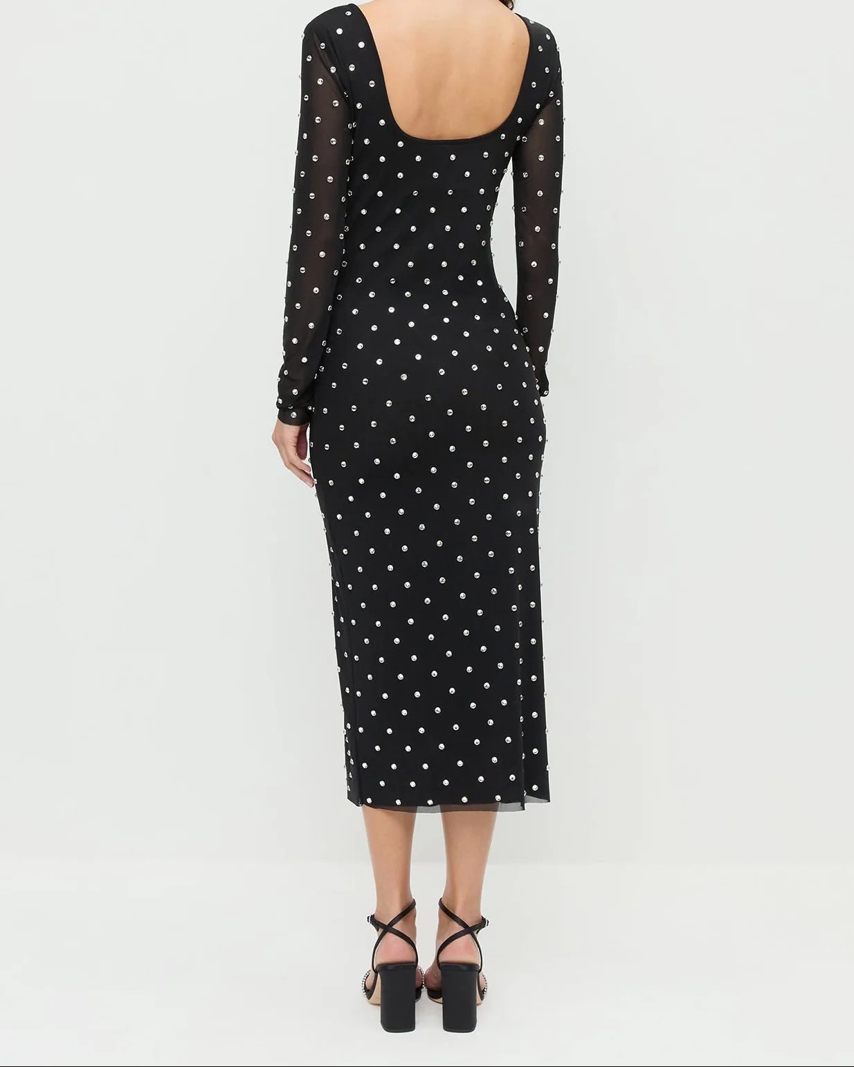 Nuri Mesh Dress | Black/Crystal - Image 3