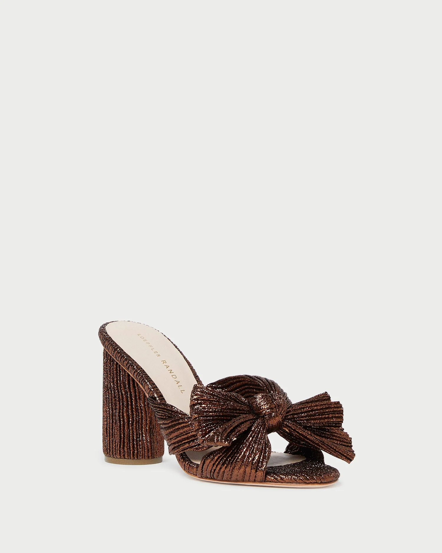 Penny Pleated Bow Heel | Mocha