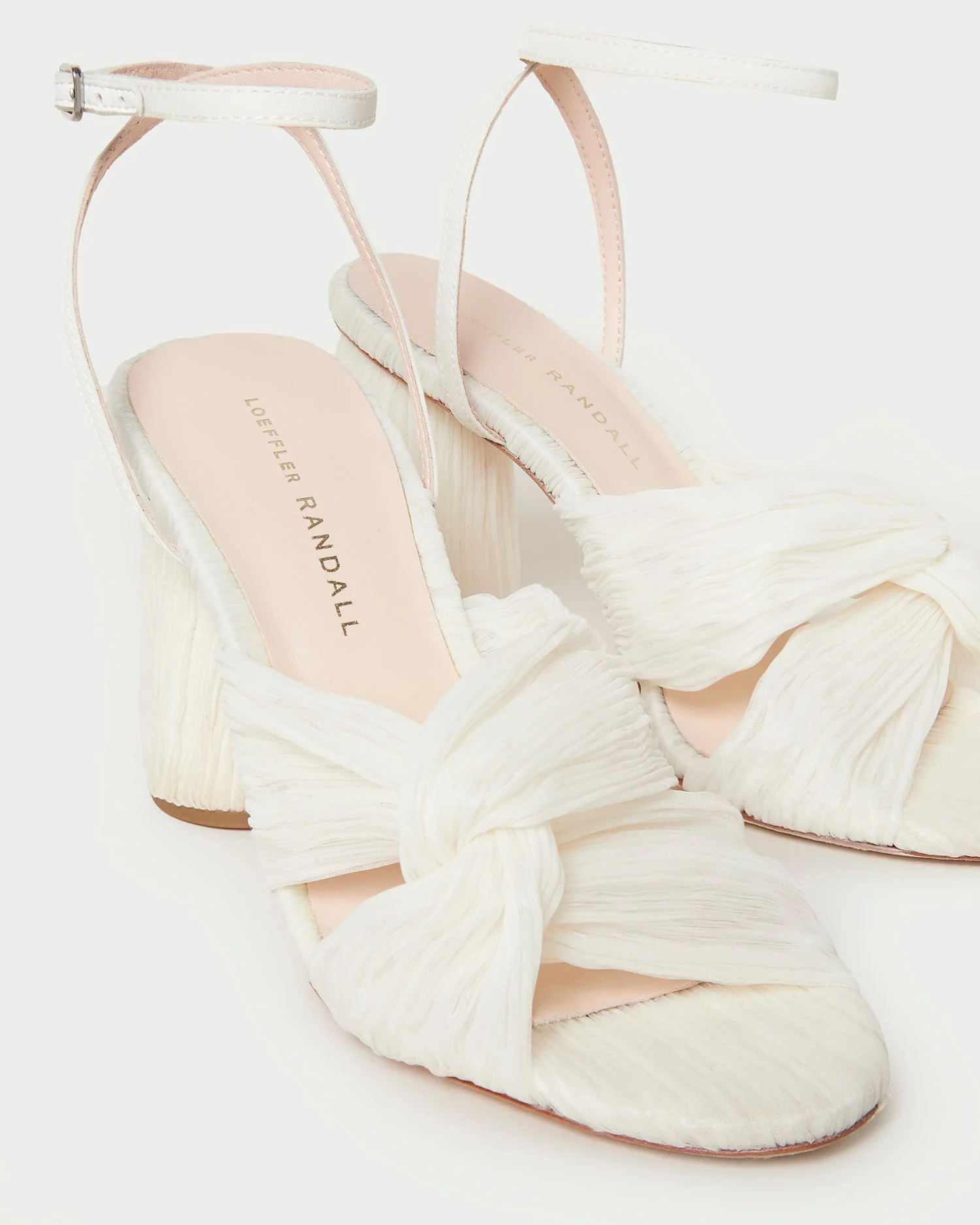 Pleated Twist Sandal | Pearl - Image 3