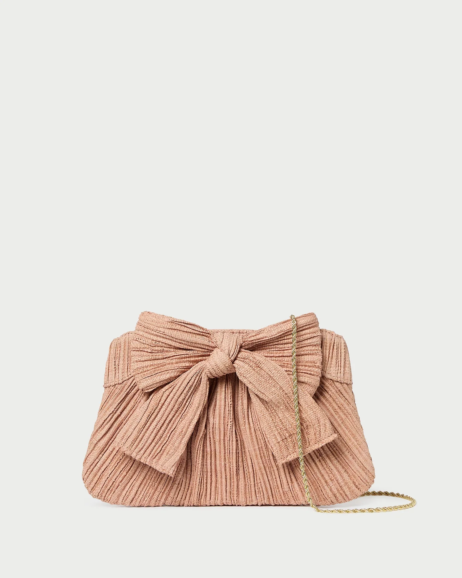 Rayne Pleated Bow Clutch | Blush