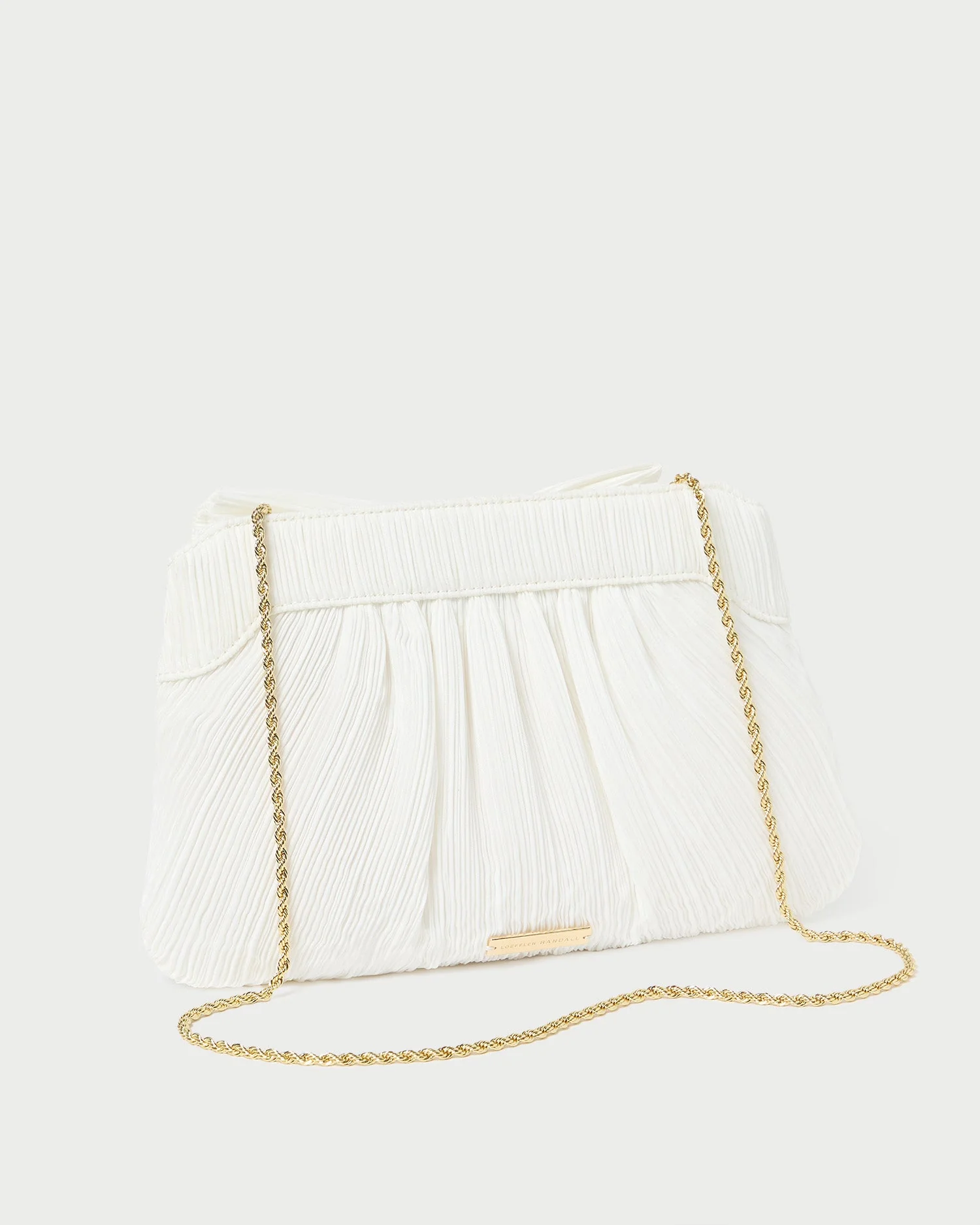 Rayne Pleated Bow Clutch | White - Image 3