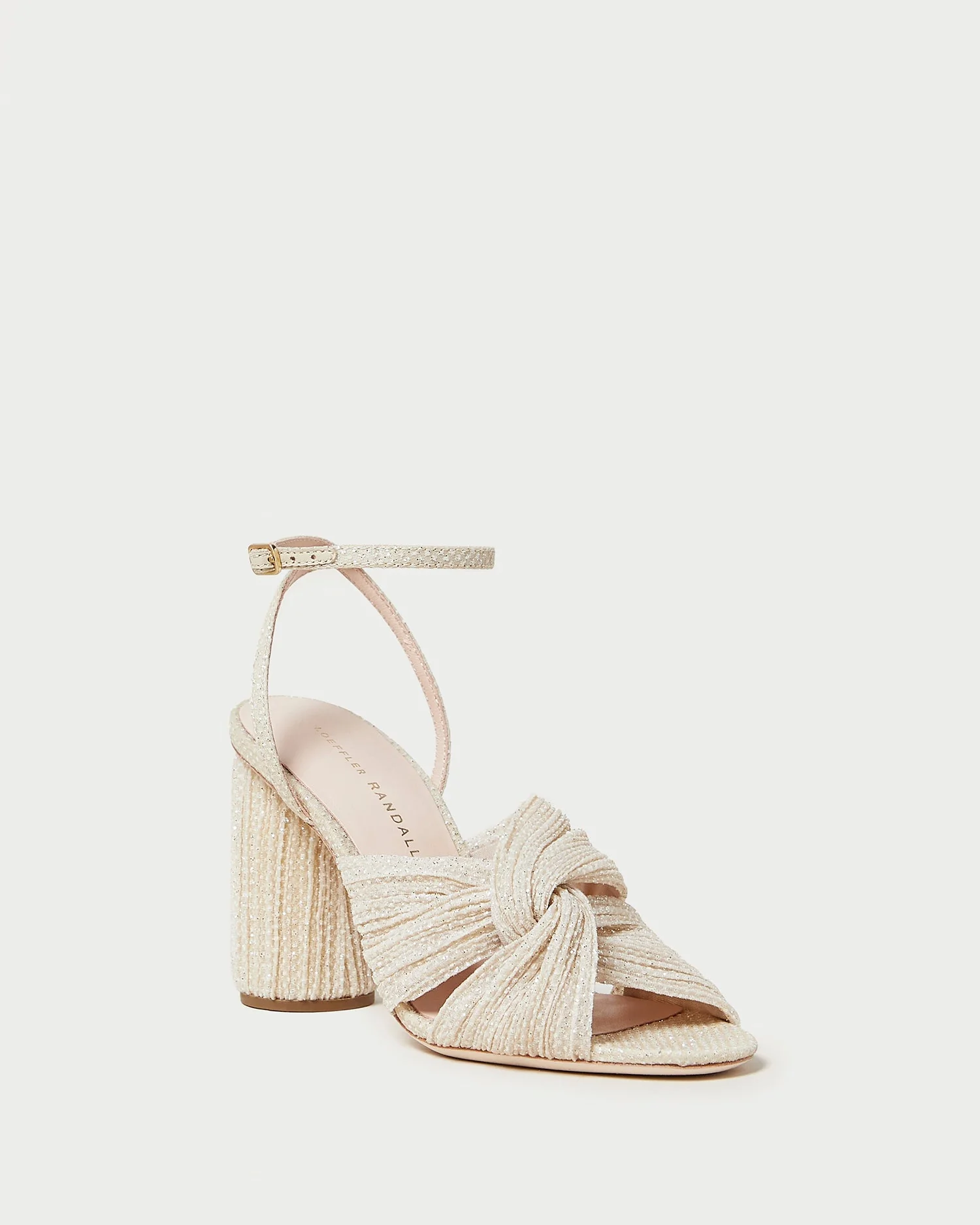 Reed Pleated Twist Heel | Cream/Sparkle
