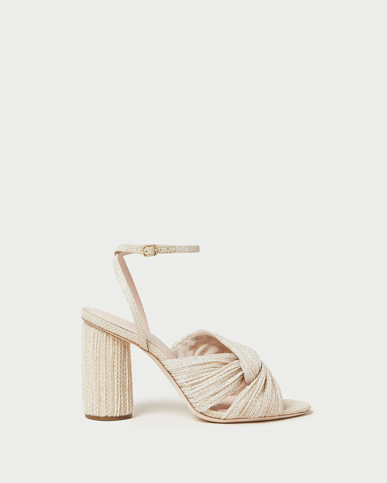 Reed Pleated Twist Heel | Cream/Sparkle - Image 2