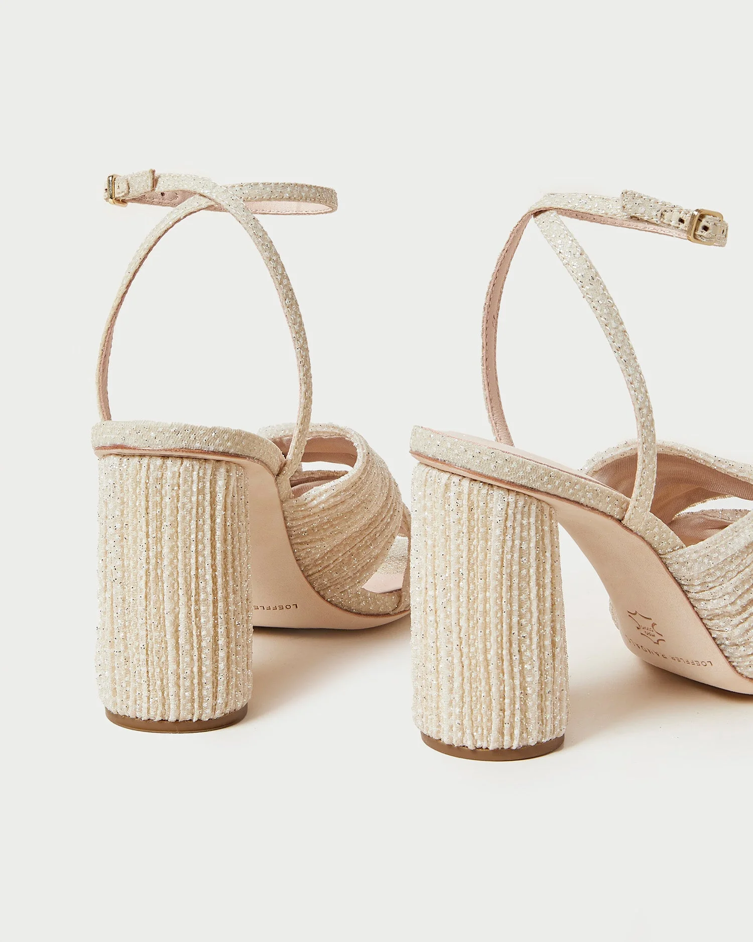 Reed Pleated Twist Heel | Cream/Sparkle - Image 3
