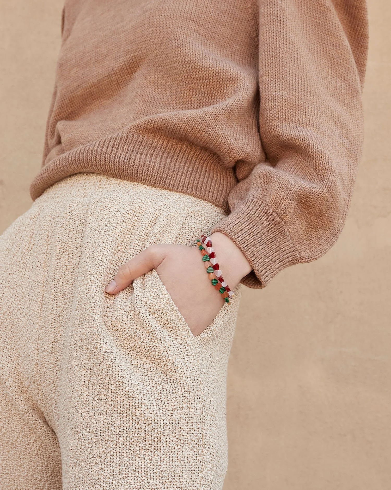 Renata Heart Stone Bracelet | Amber/Pink - Image 3