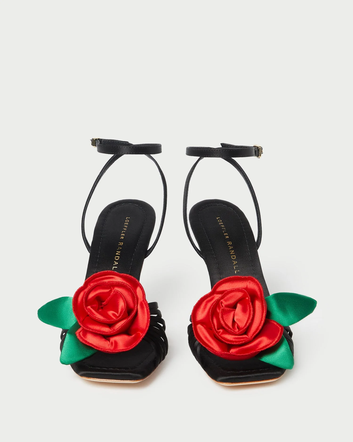 Rey Flower Sandal | Black Satin - Image 4