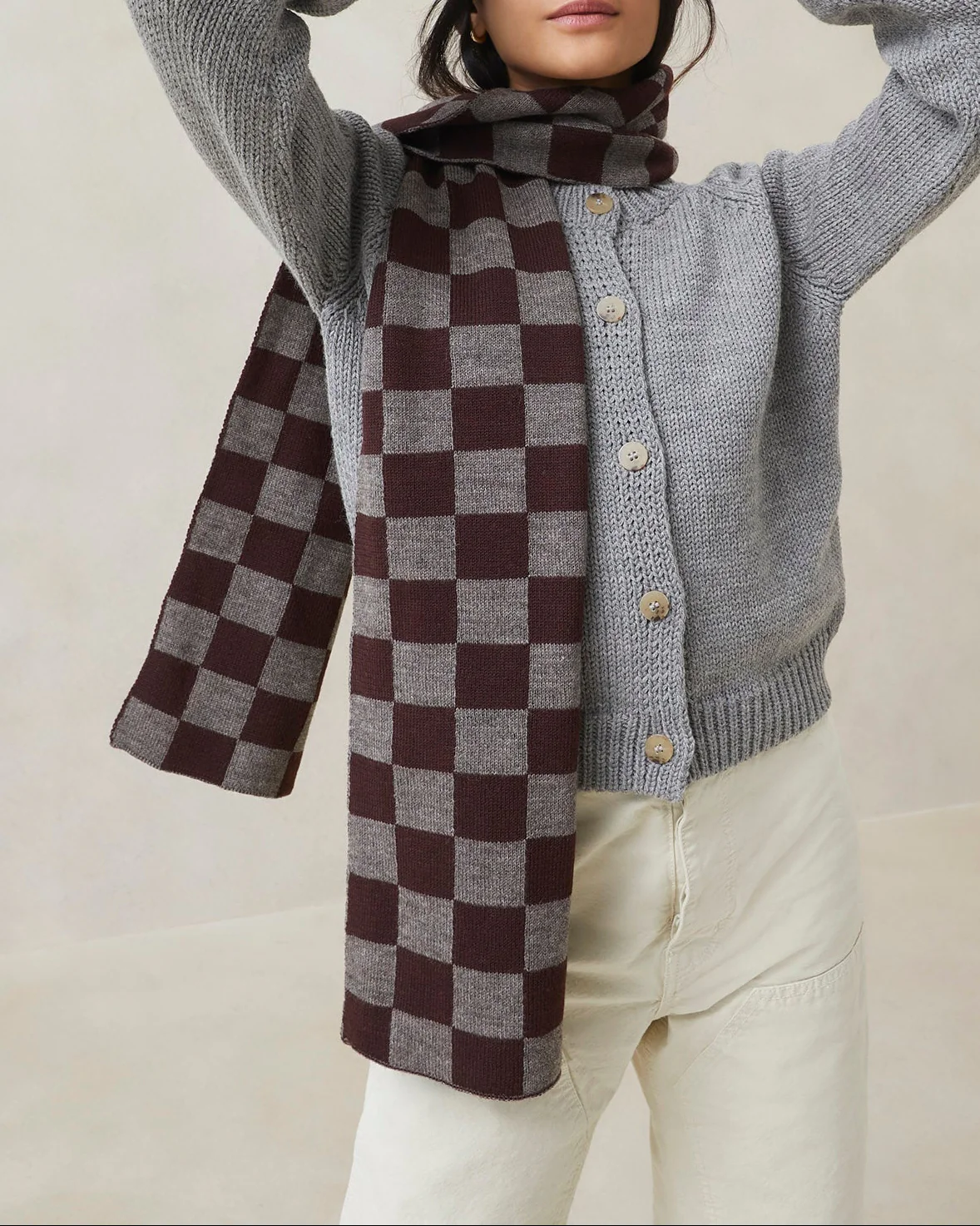 Roland Knit Scarf | Espresso/Dark Grey - Image 3