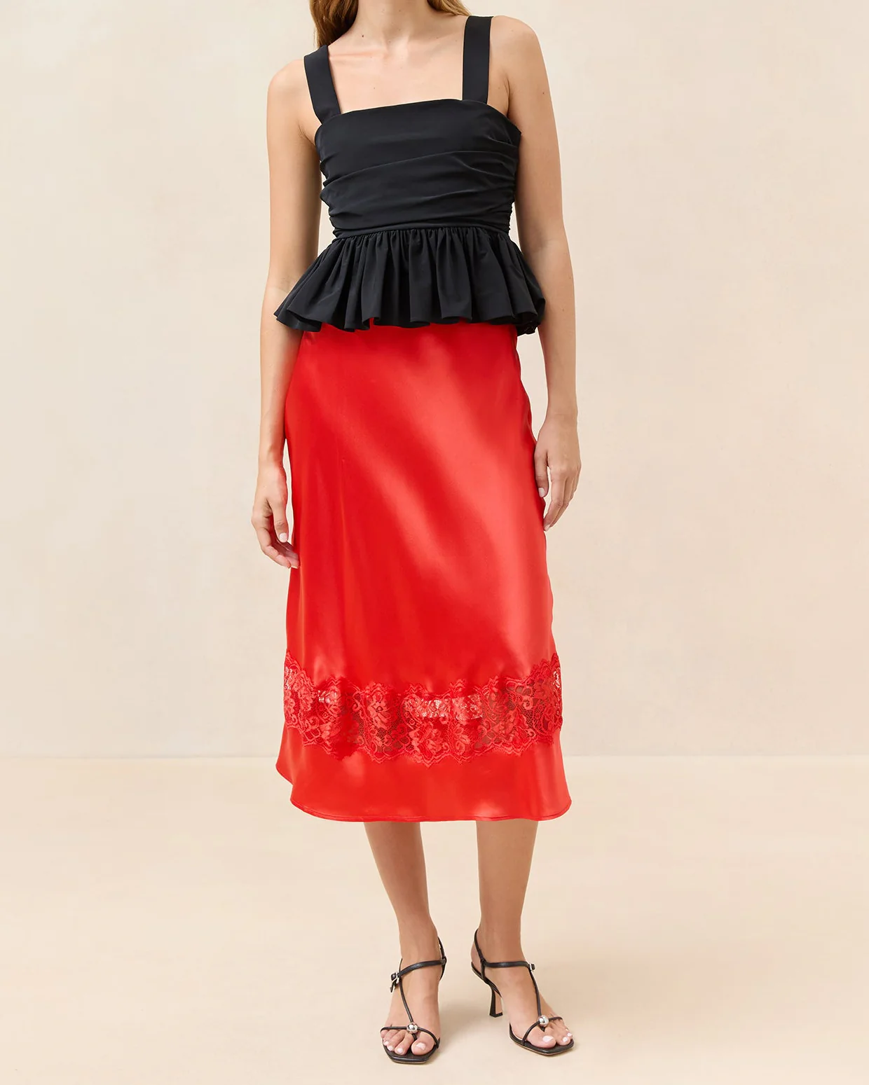 Saskia Silk Skirt | Red