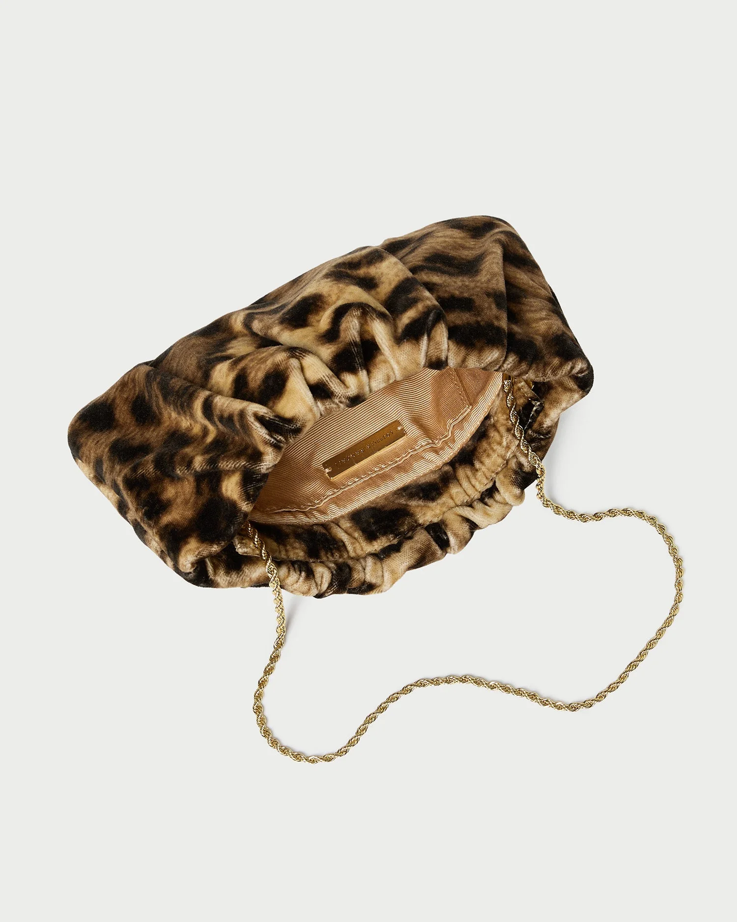 Serena Gathered Velvet Clutch | Leopard - Image 4
