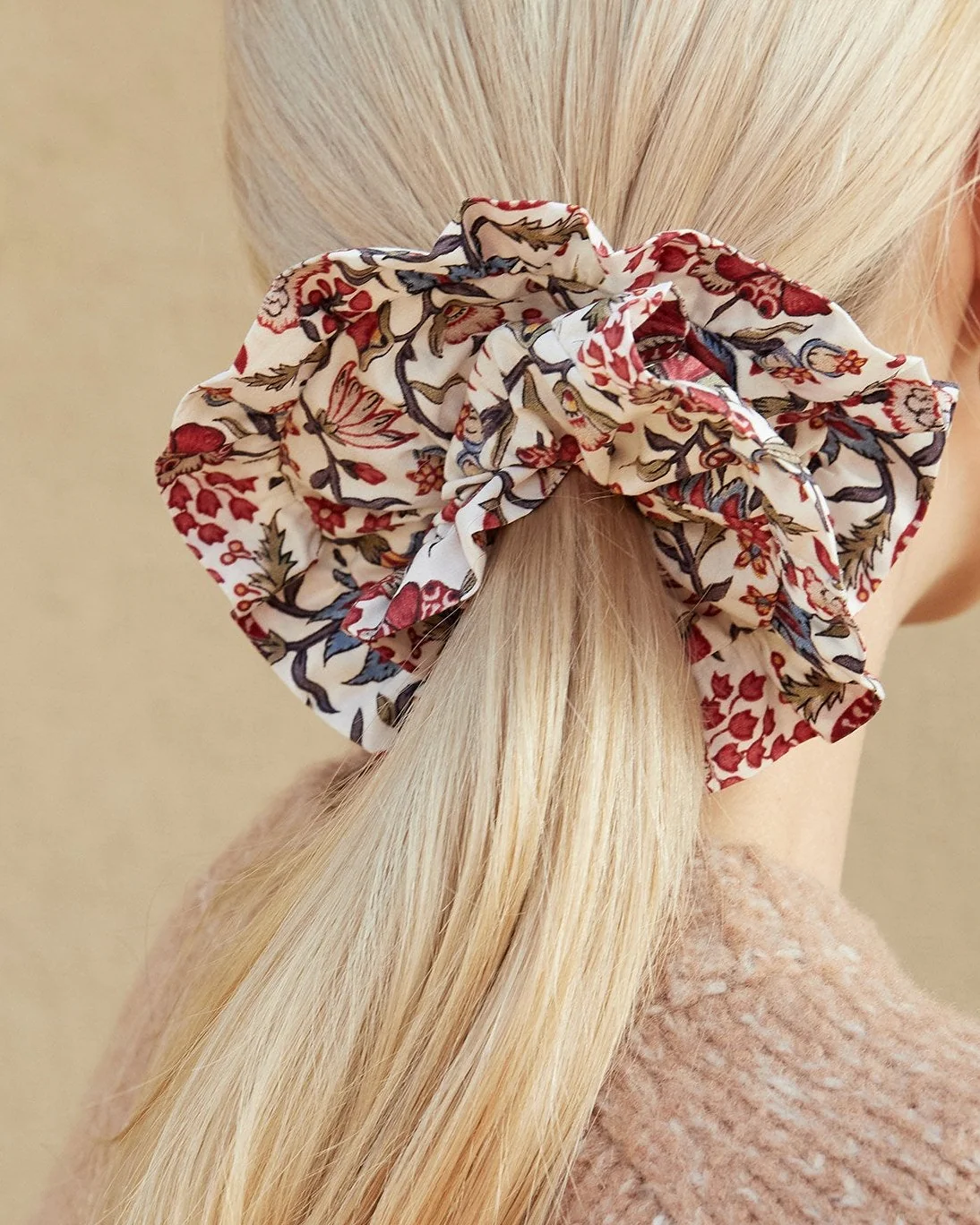 Shelby Ruffle Edge Scrunchie | Provincial Floral - Image 3