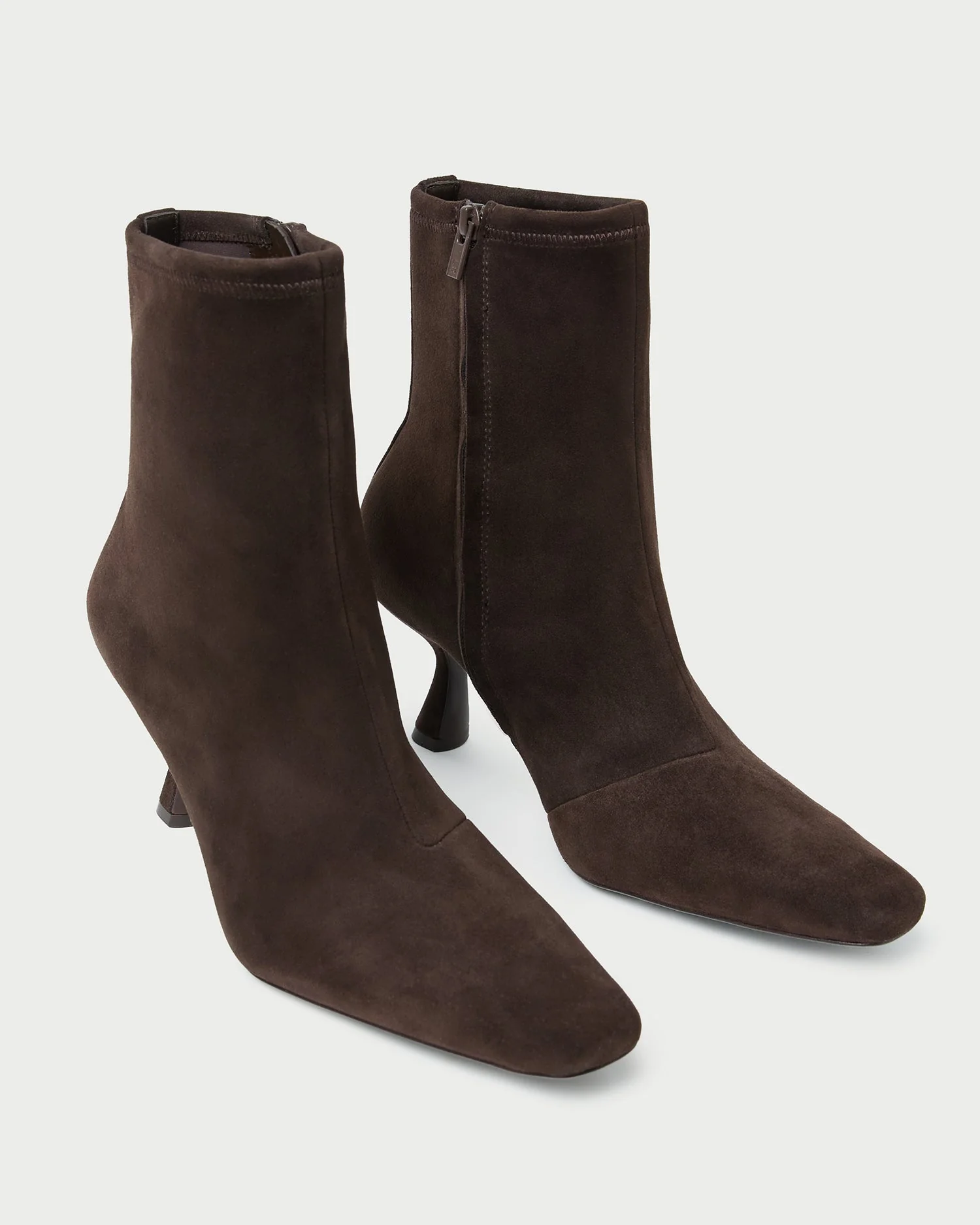Thandy Curved Heel Bootie | Brown Suede - Image 3