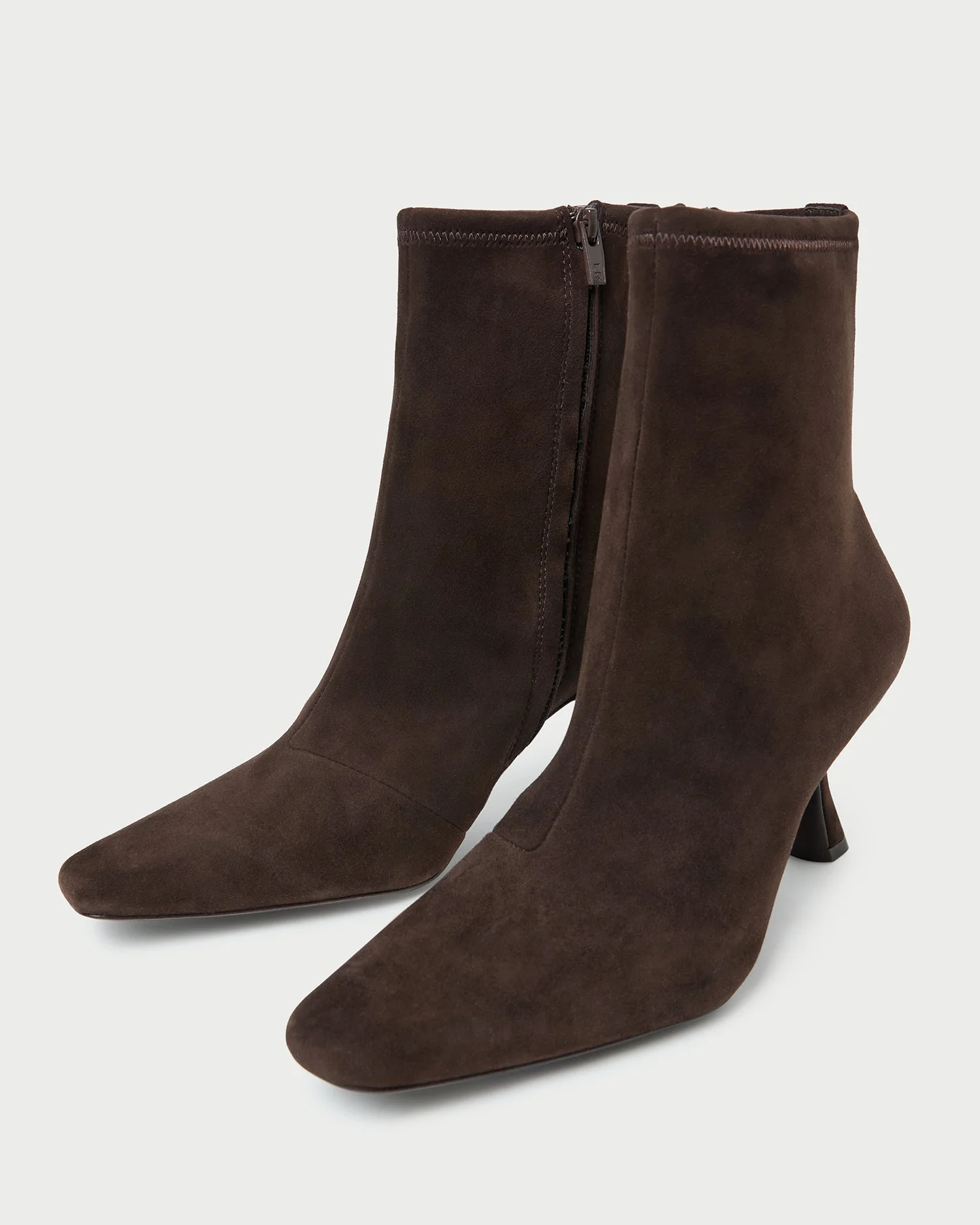 Thandy Curved Heel Bootie | Brown Suede - Image 4