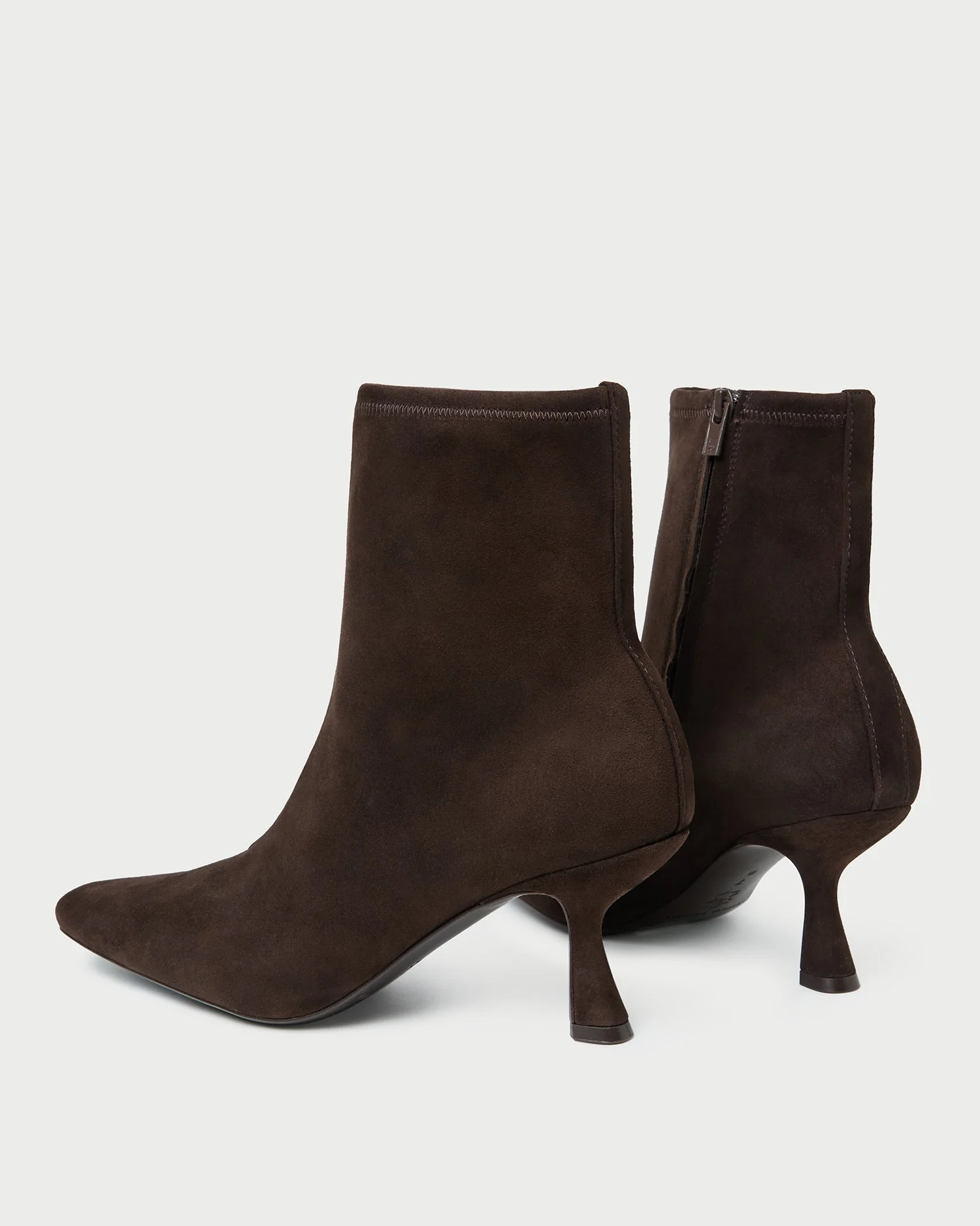 Thandy Curved Heel Bootie | Brown Suede - Image 5