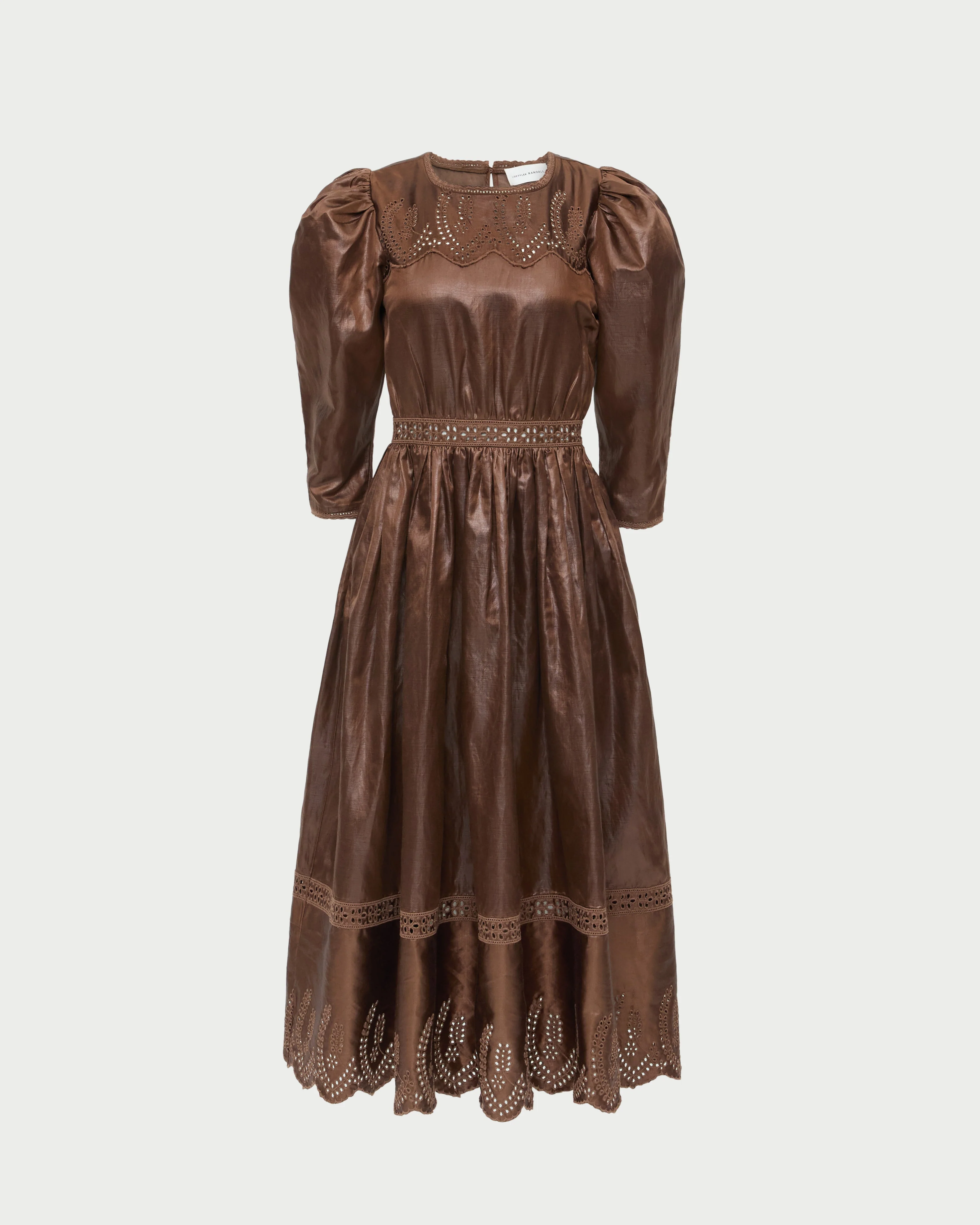 Thelma Eyelet Dress | Brown