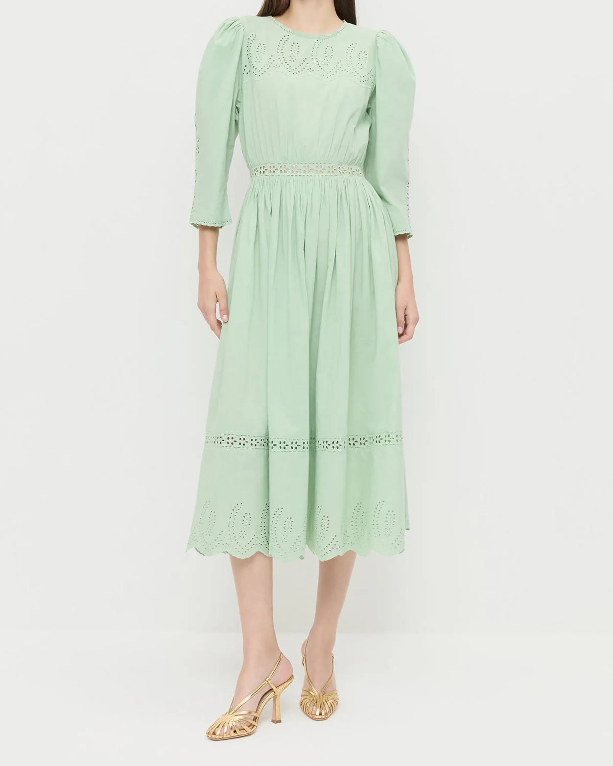 Thelma Eyelet Dress | Mint - Image 2