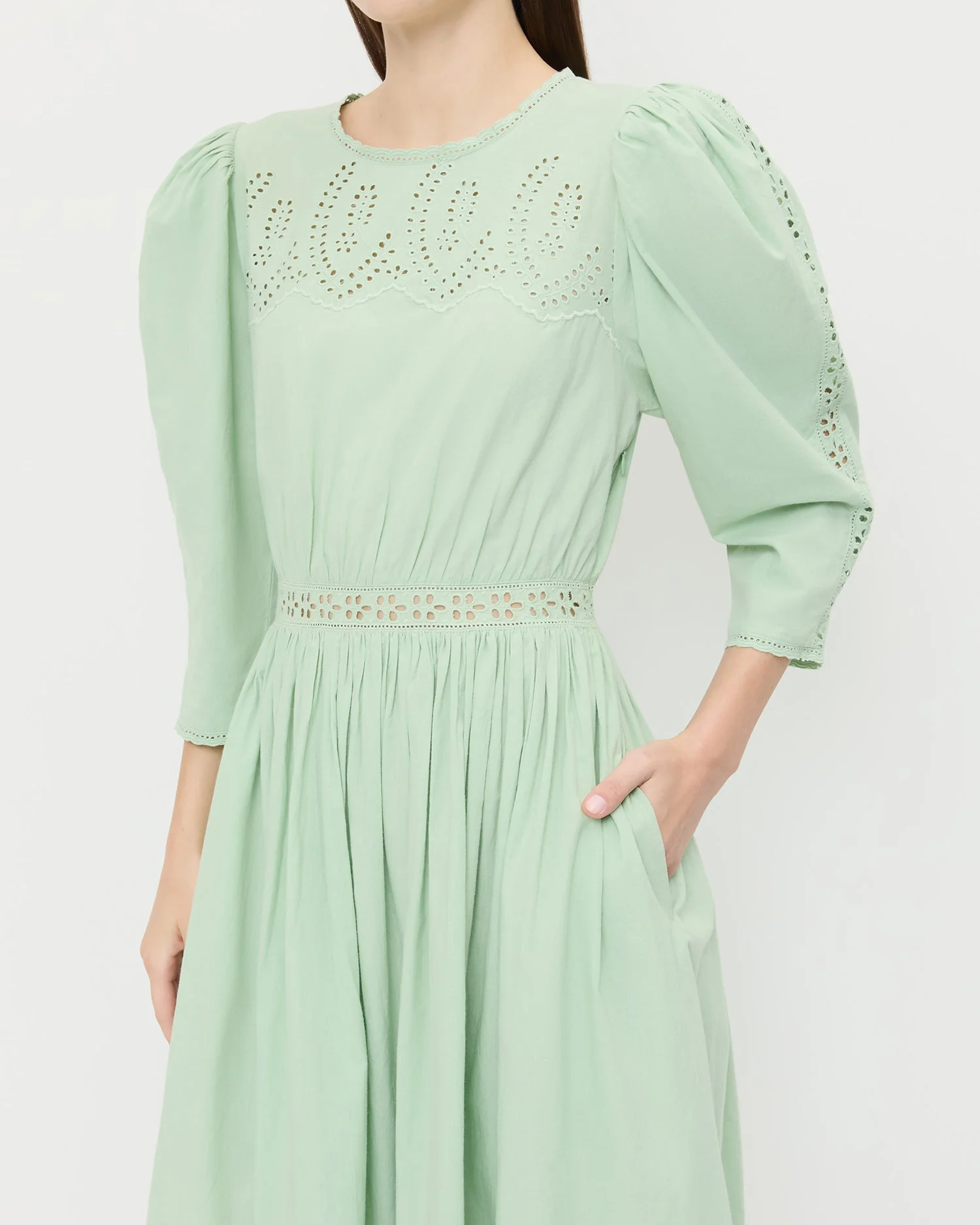 Thelma Eyelet Dress | Mint - Image 4