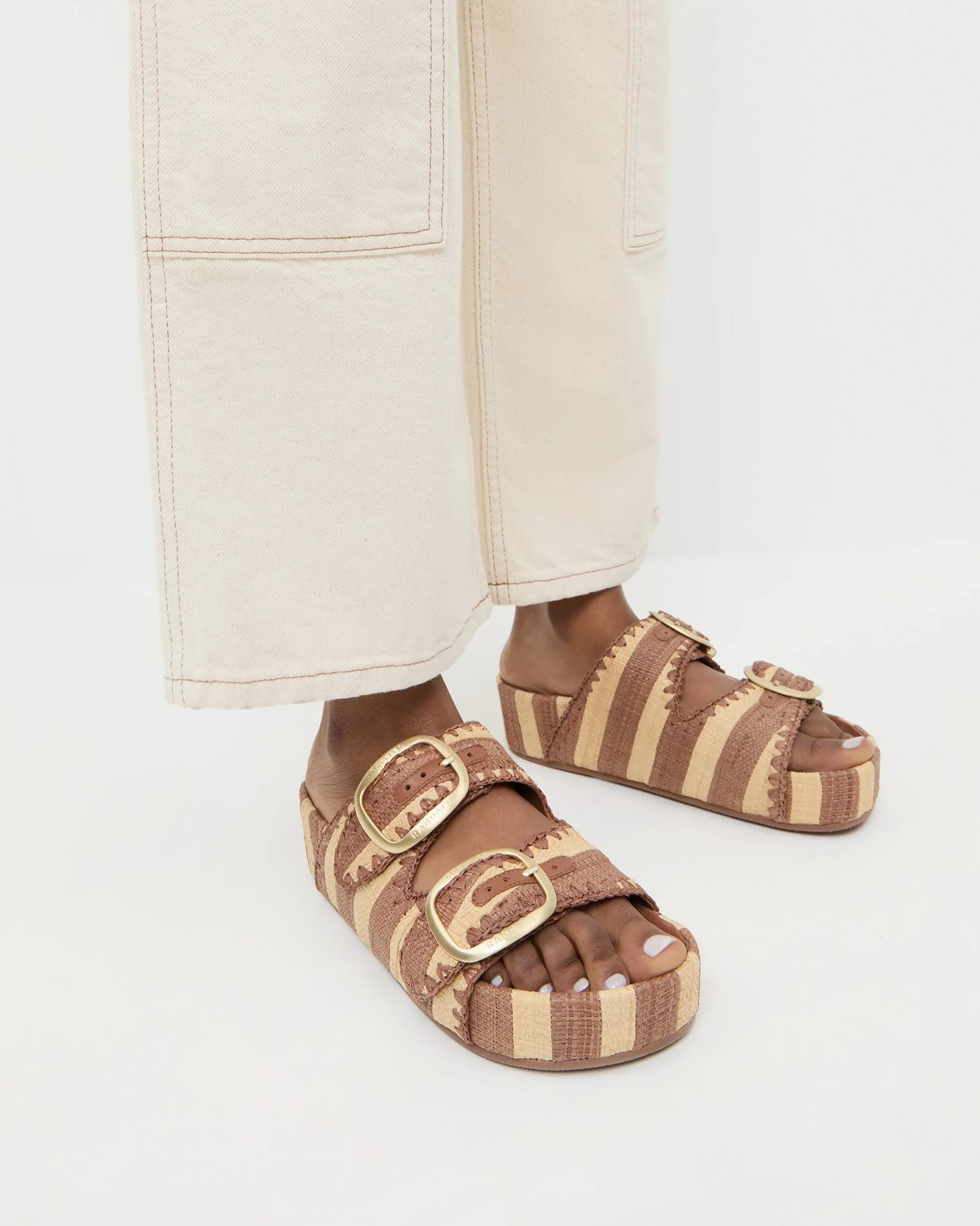 Theo Two-Band Sandal | Brown/Natural - Image 2
