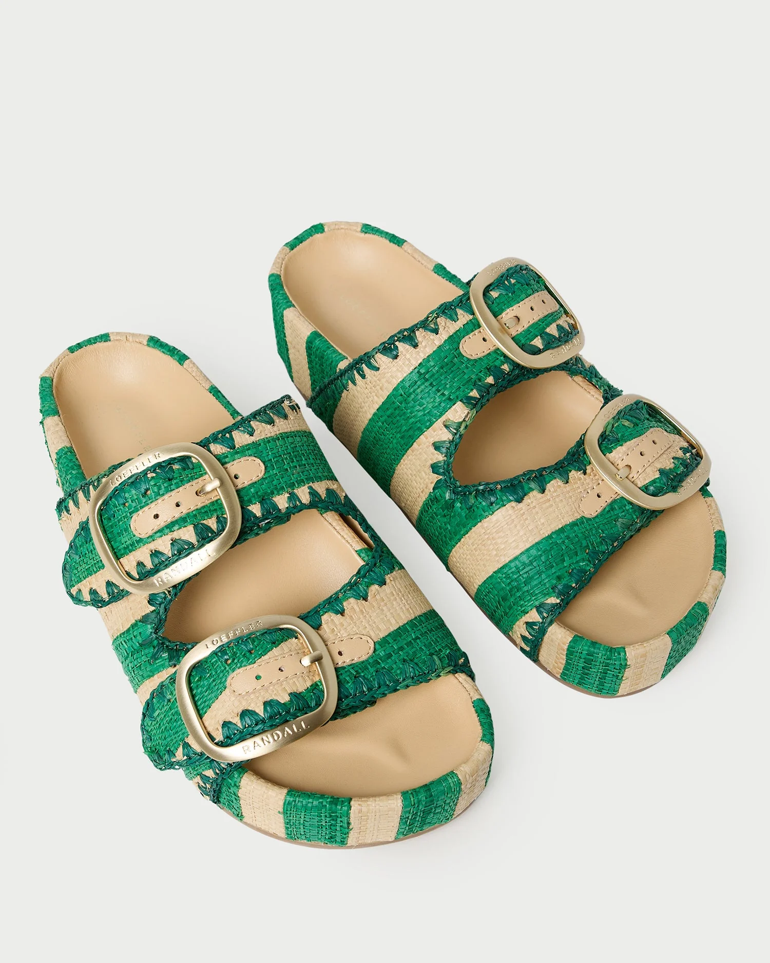 Theo Two-Band Sandal | Green/Natural - Image 4