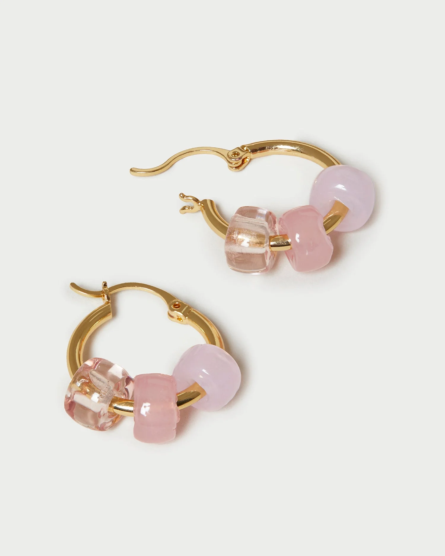 Toukie Beaded Hoop | Gold/Pink Multi - Image 2