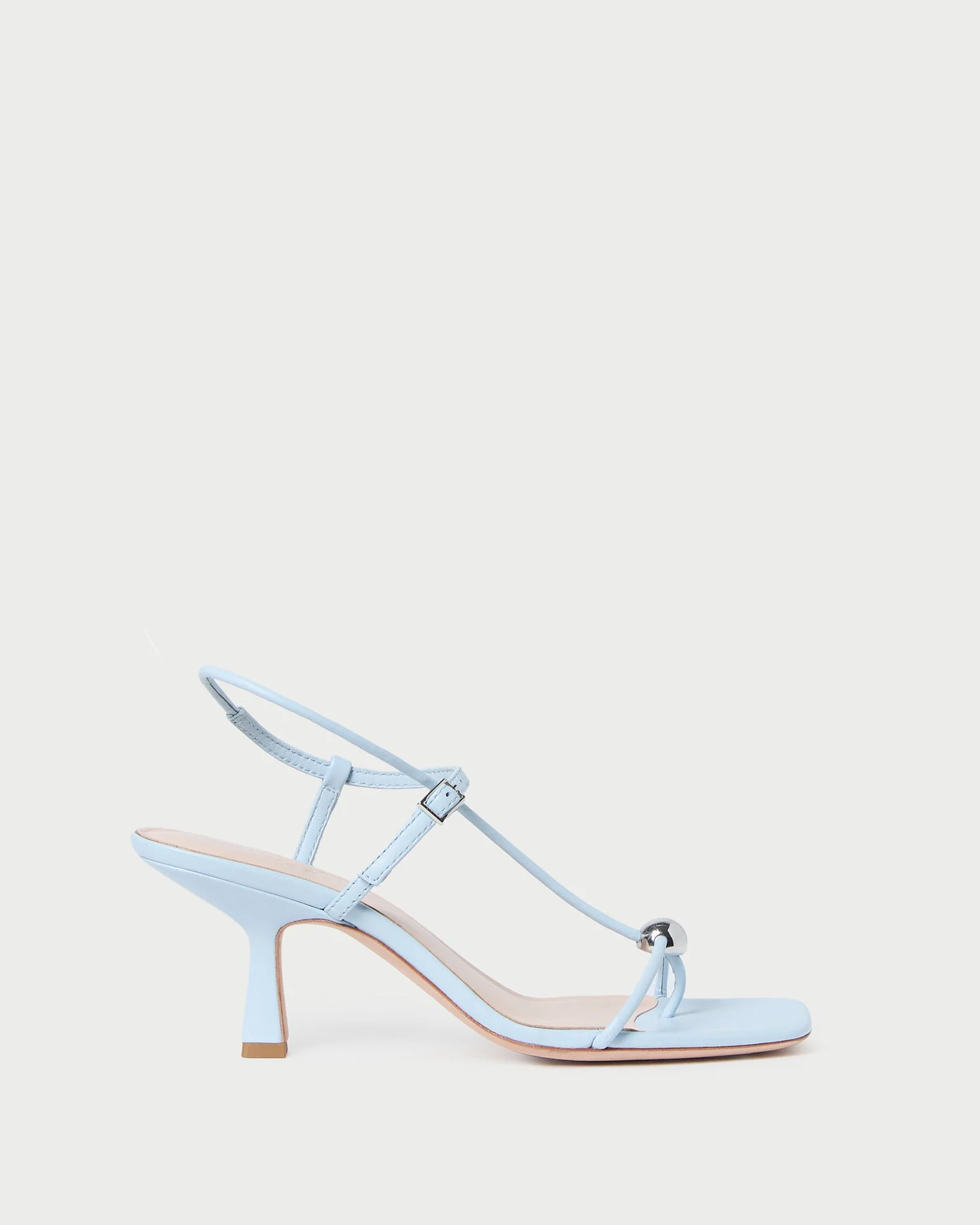 Triana Leather Mid-Heel Sandal | Blue