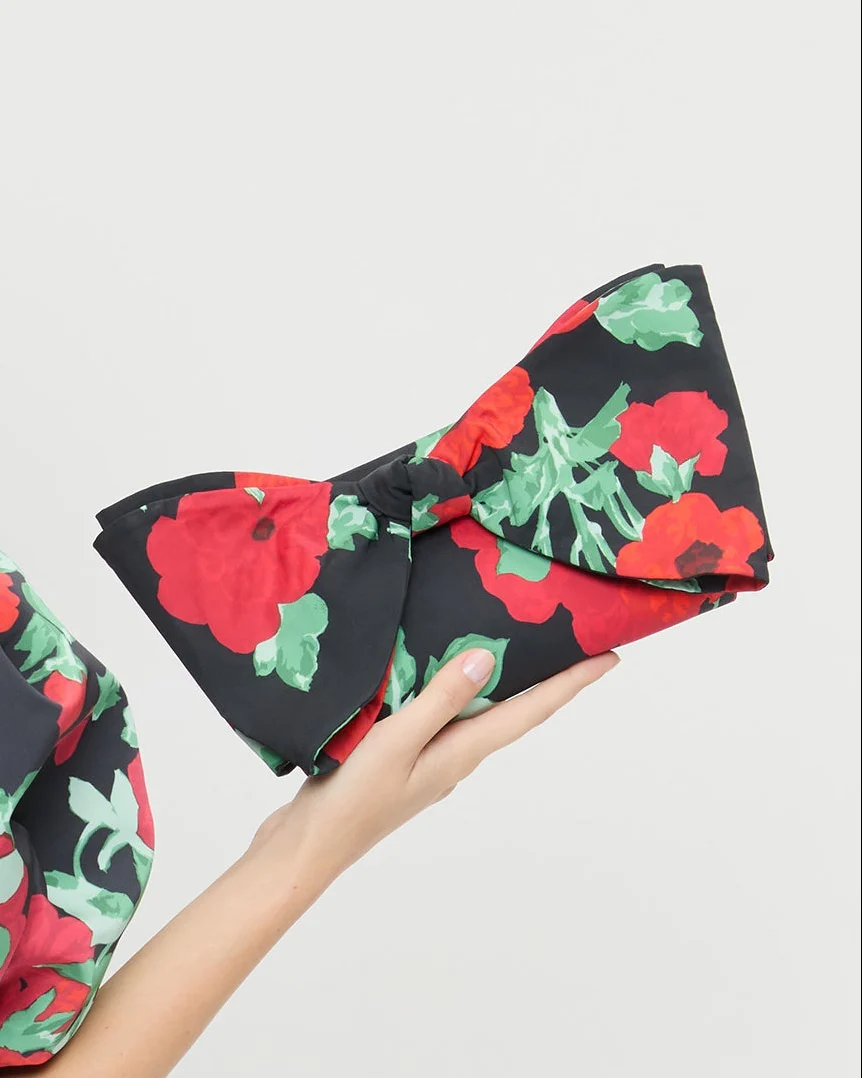 Valerie Bow Bag | Black Floral - Image 5