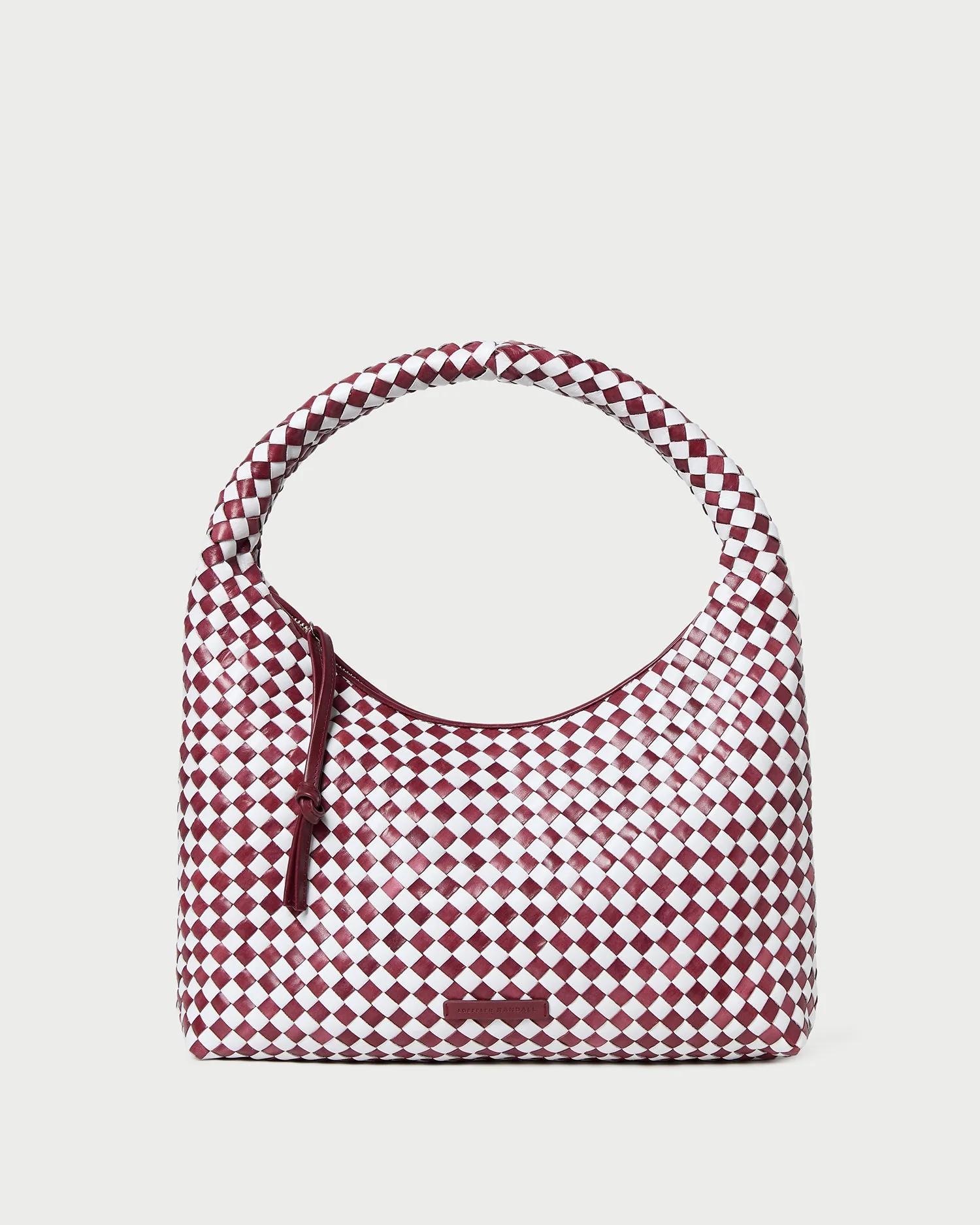 Willow Woven Hobo Bag | Maroon/White