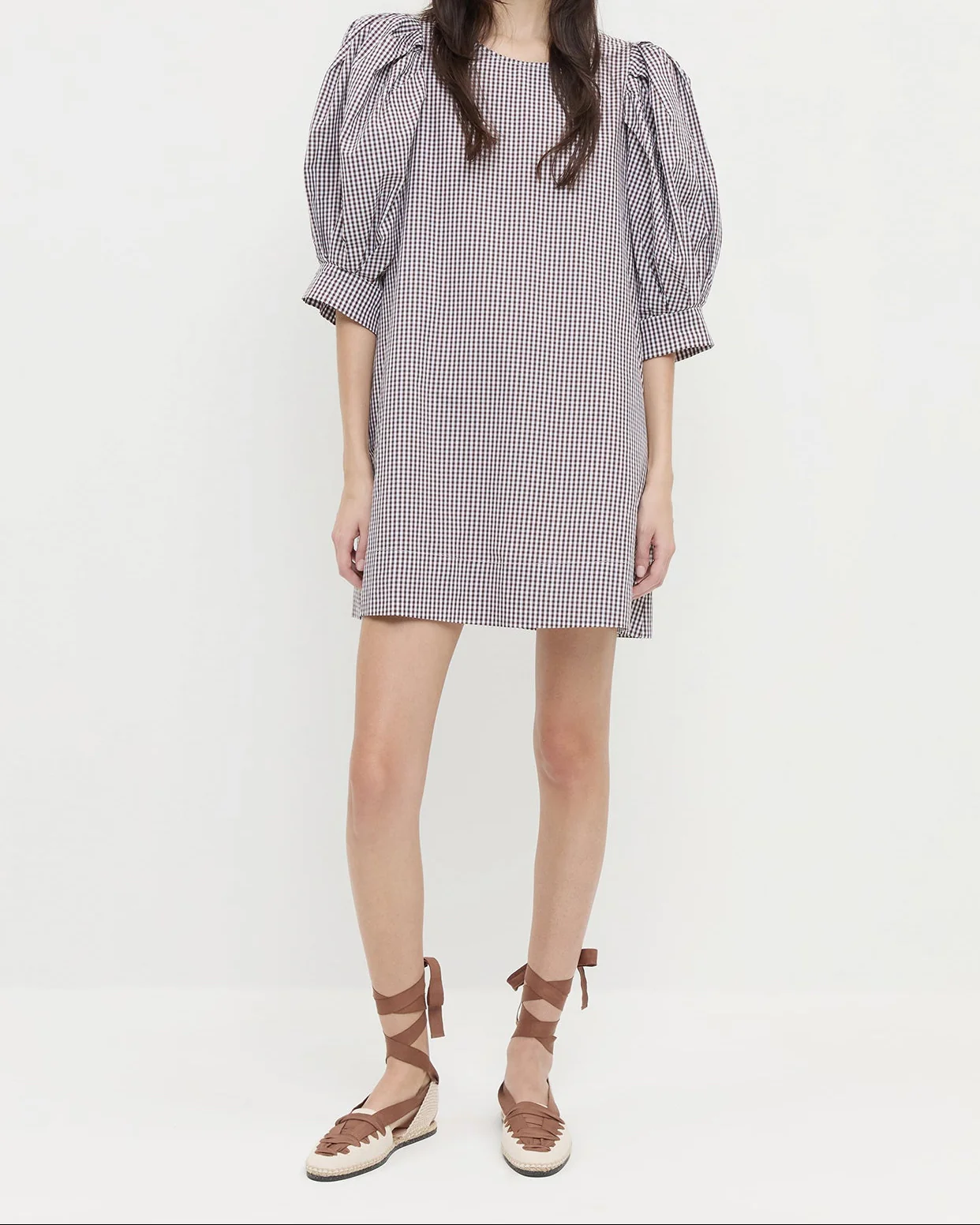 Willy Mini Dress | Dark Brown/Cream Gingham