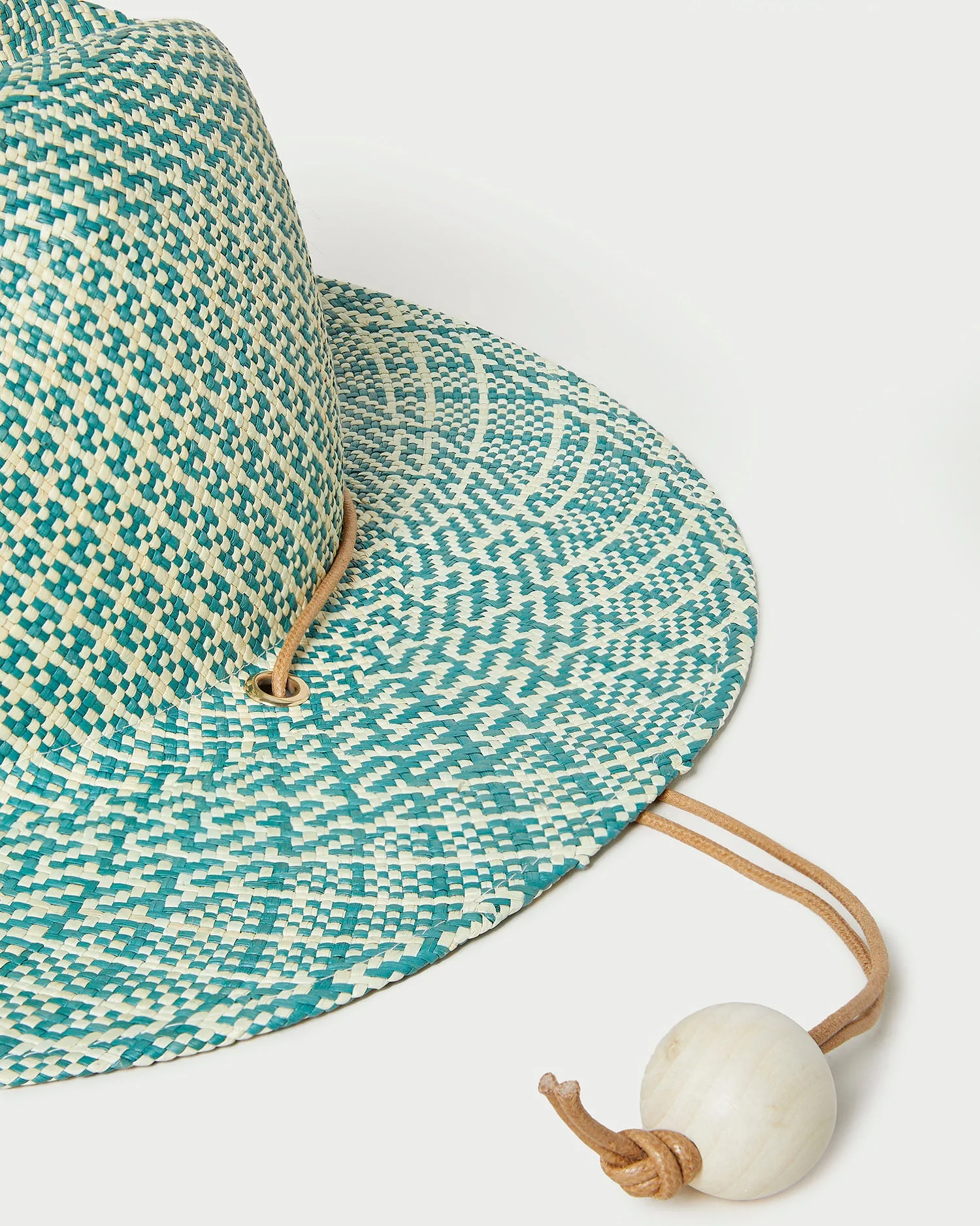 Wylie Straw Hat | Natural/Emerald - Image 2