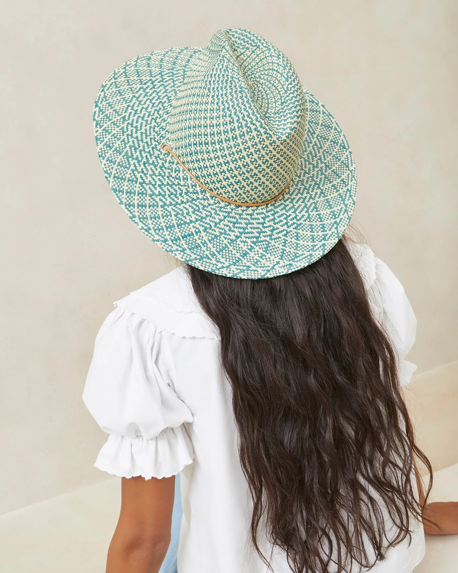Wylie Straw Hat | Natural/Emerald - Image 3