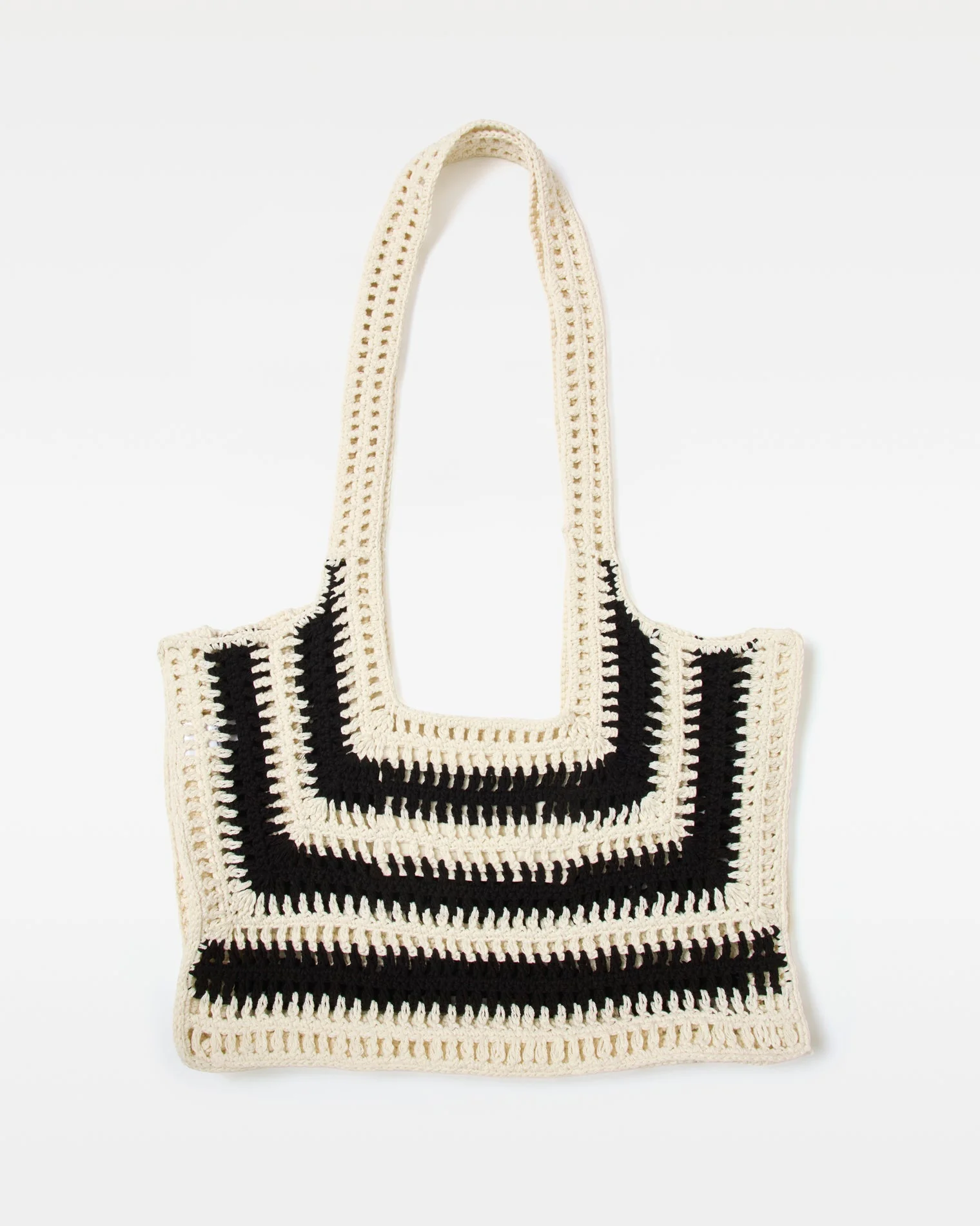 Caylin Crochet Tote | Black White